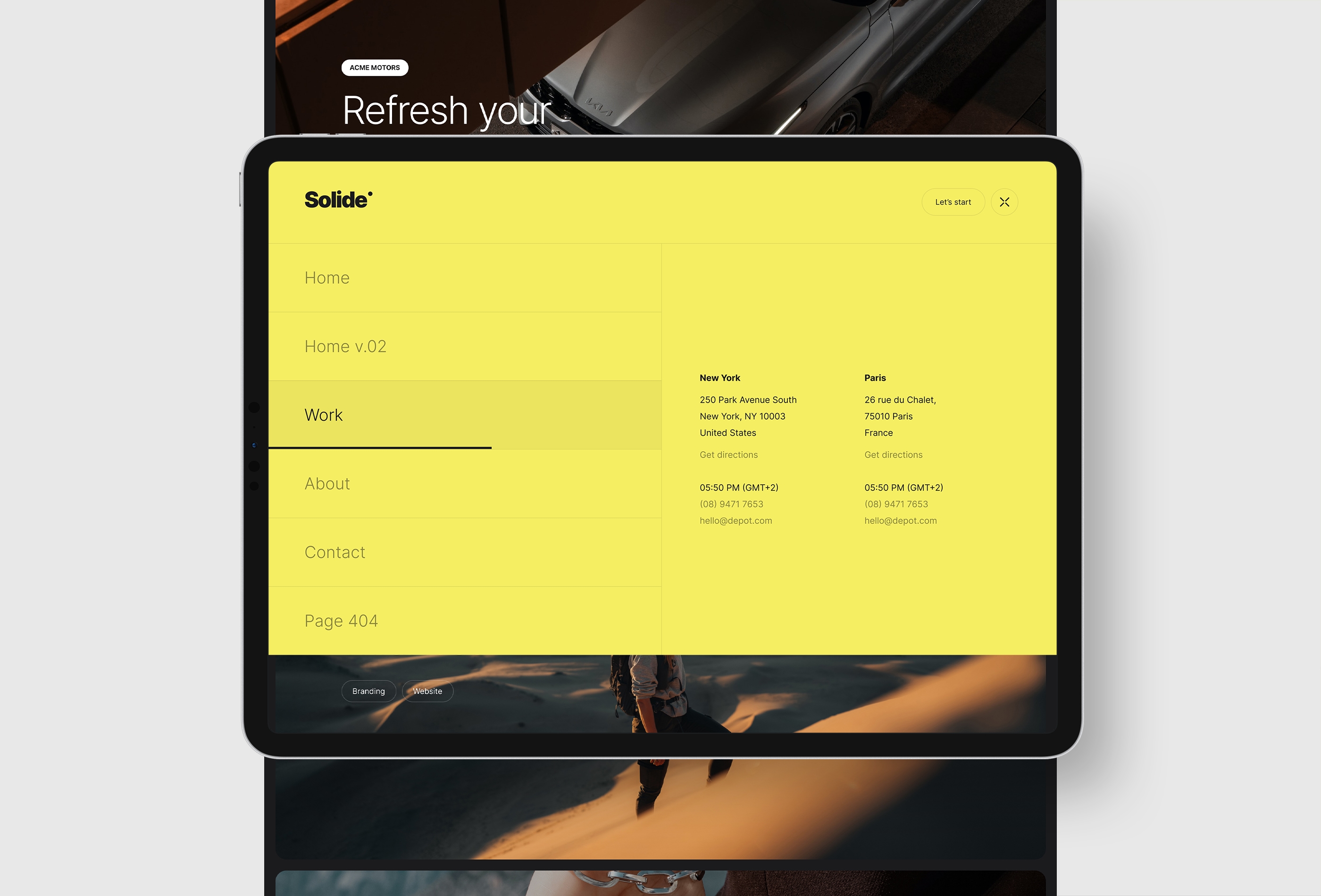 Solide Framer template preview 3