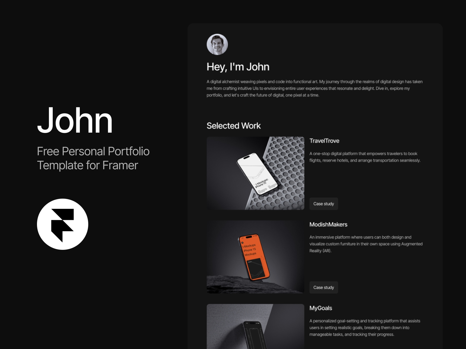 JOHN Framer template preview 1