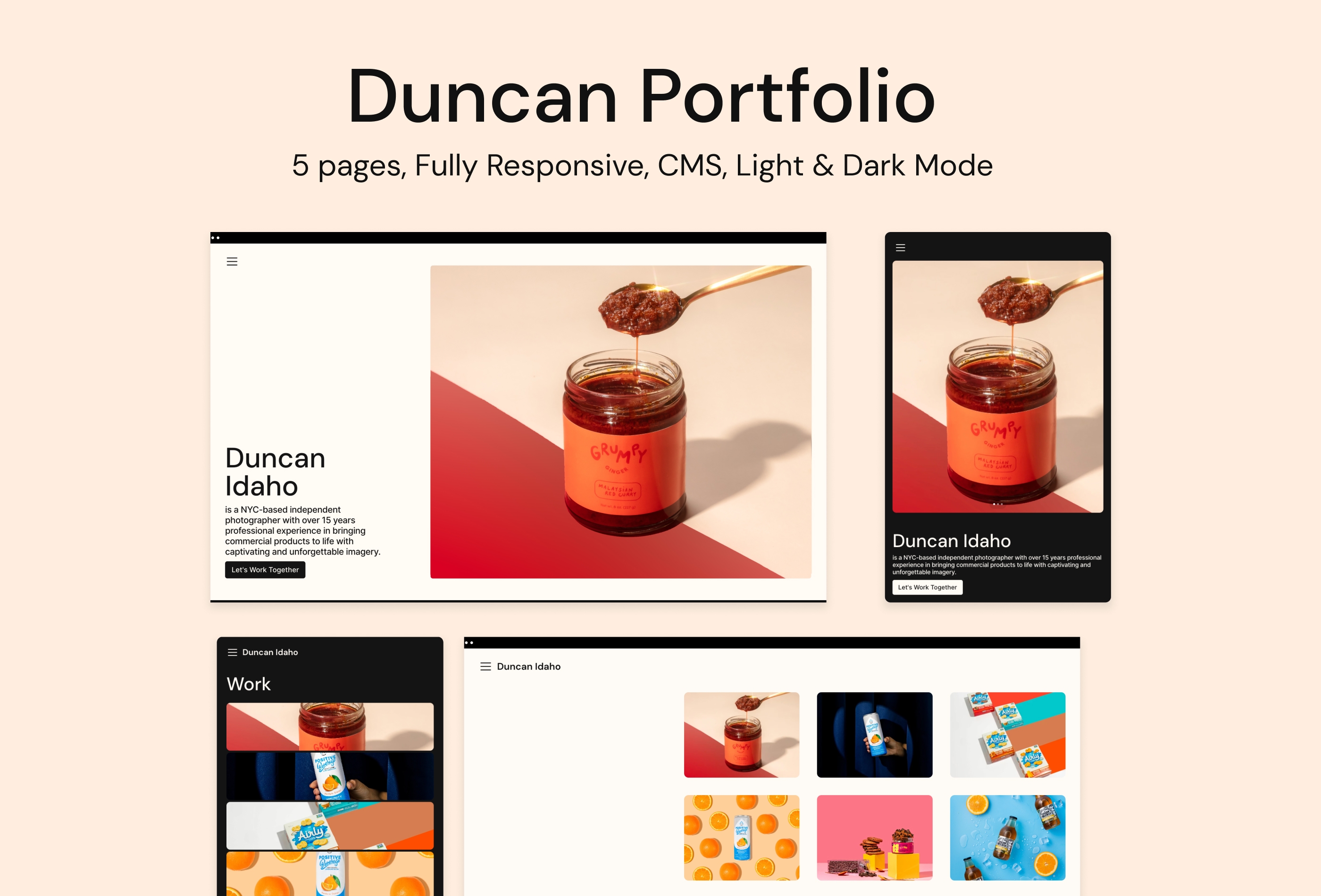 Duncan Framer template preview 2