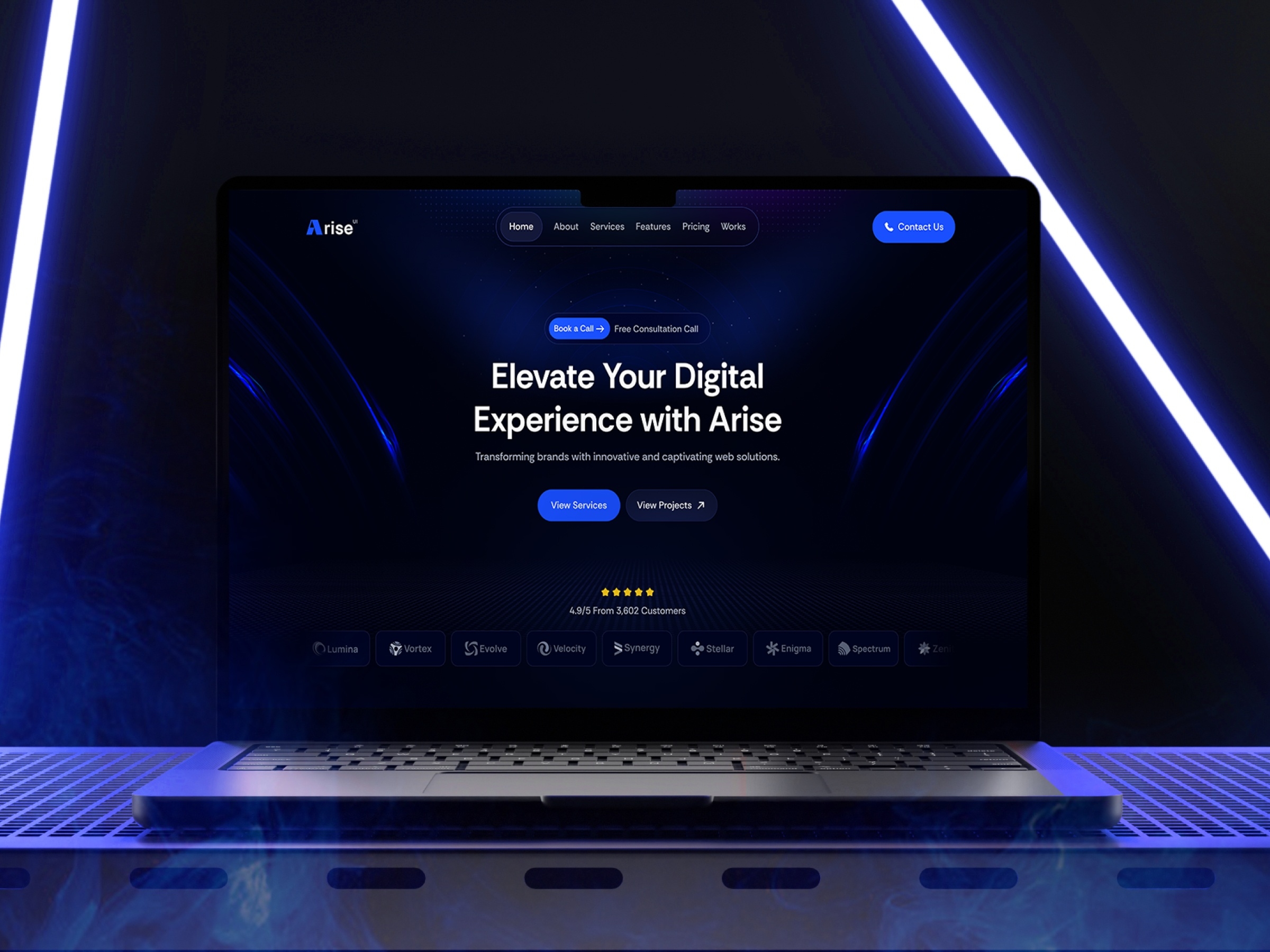 Arise Framer template preview 2