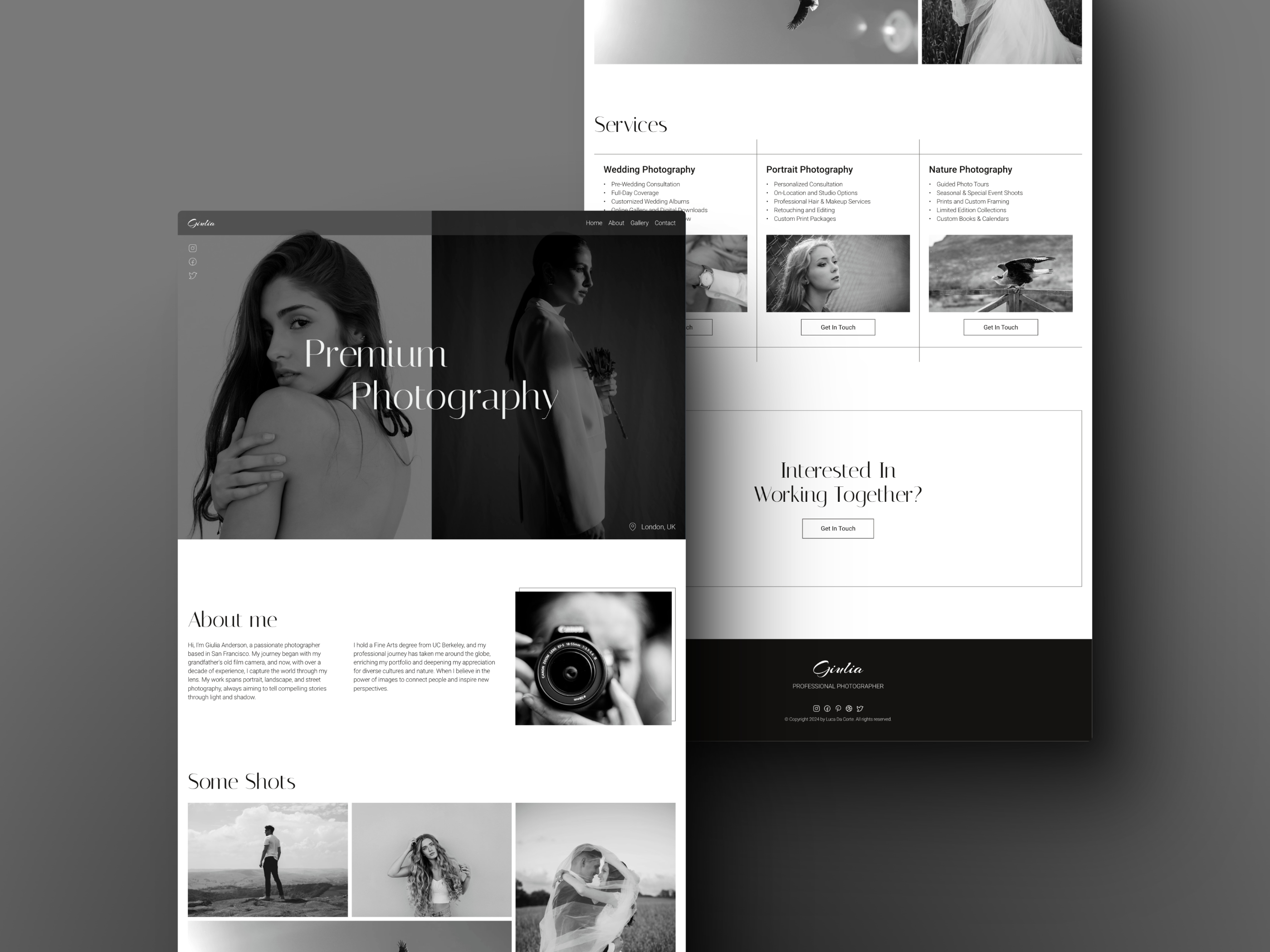 Fotografia Framer template preview 1