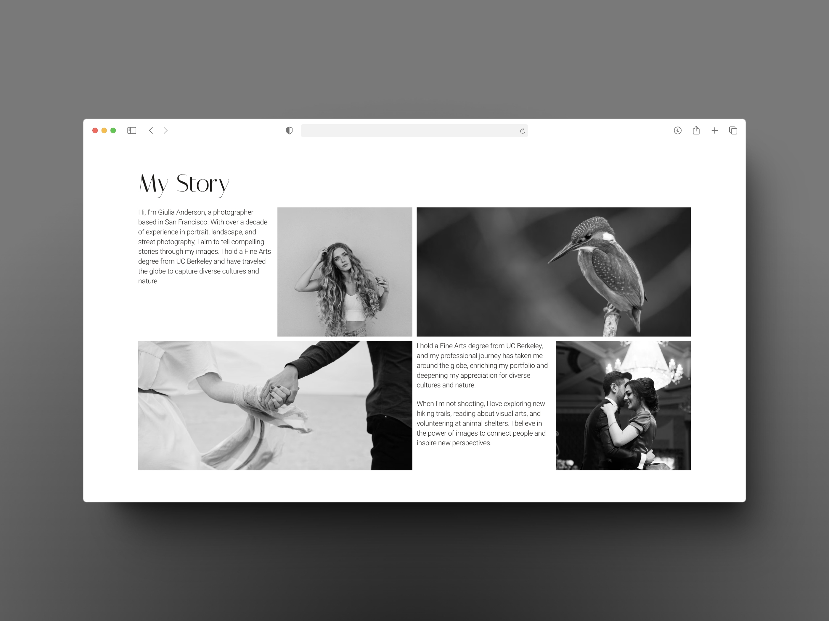 Fotografia Framer template preview 3