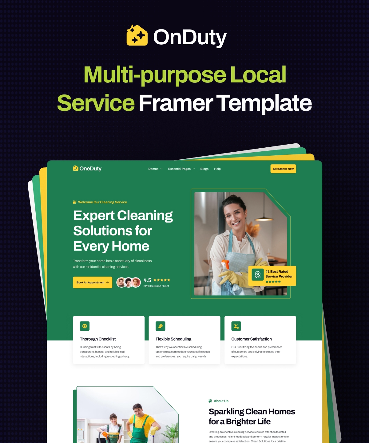 OnDuty Framer template preview 1