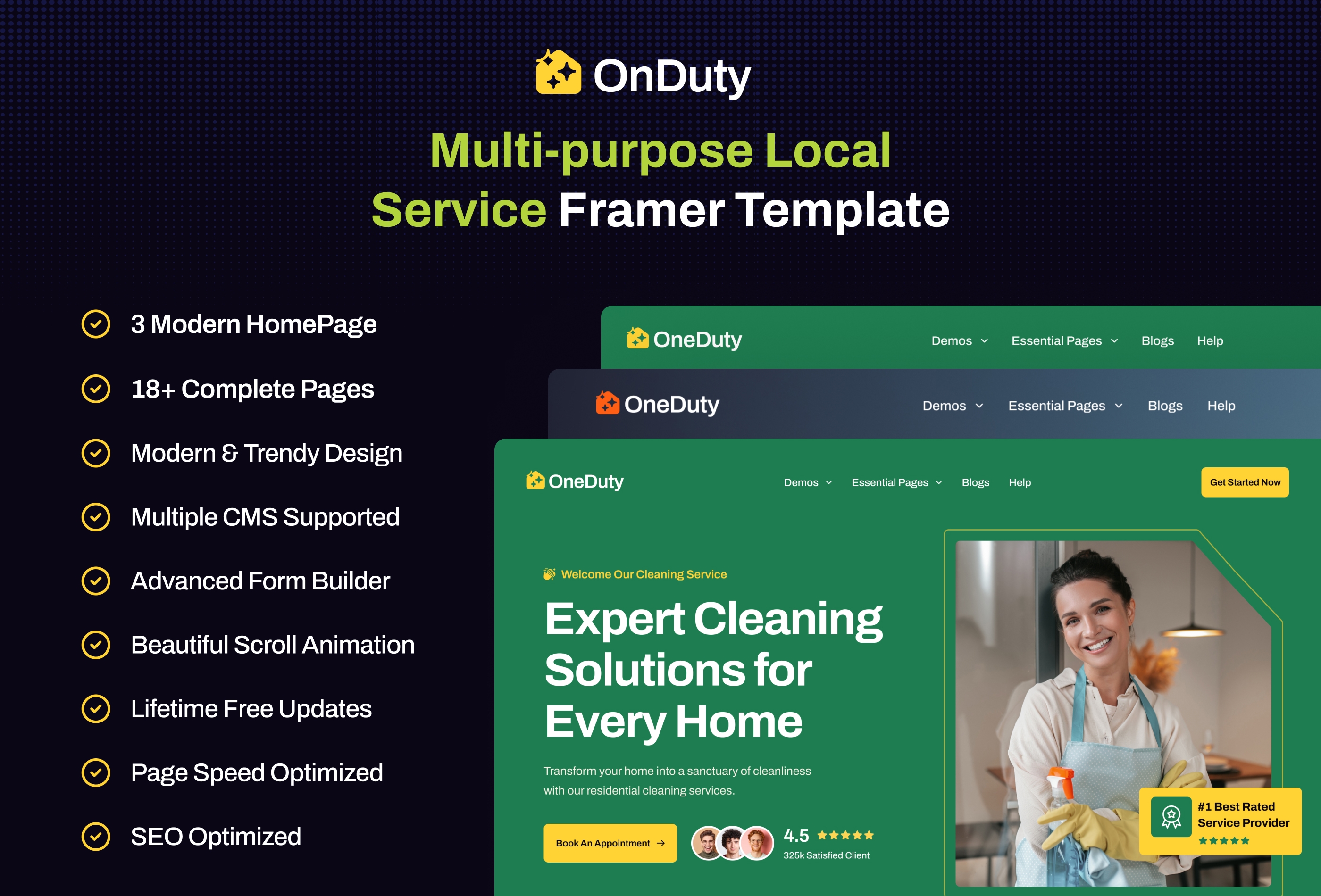 OnDuty Framer template preview 2