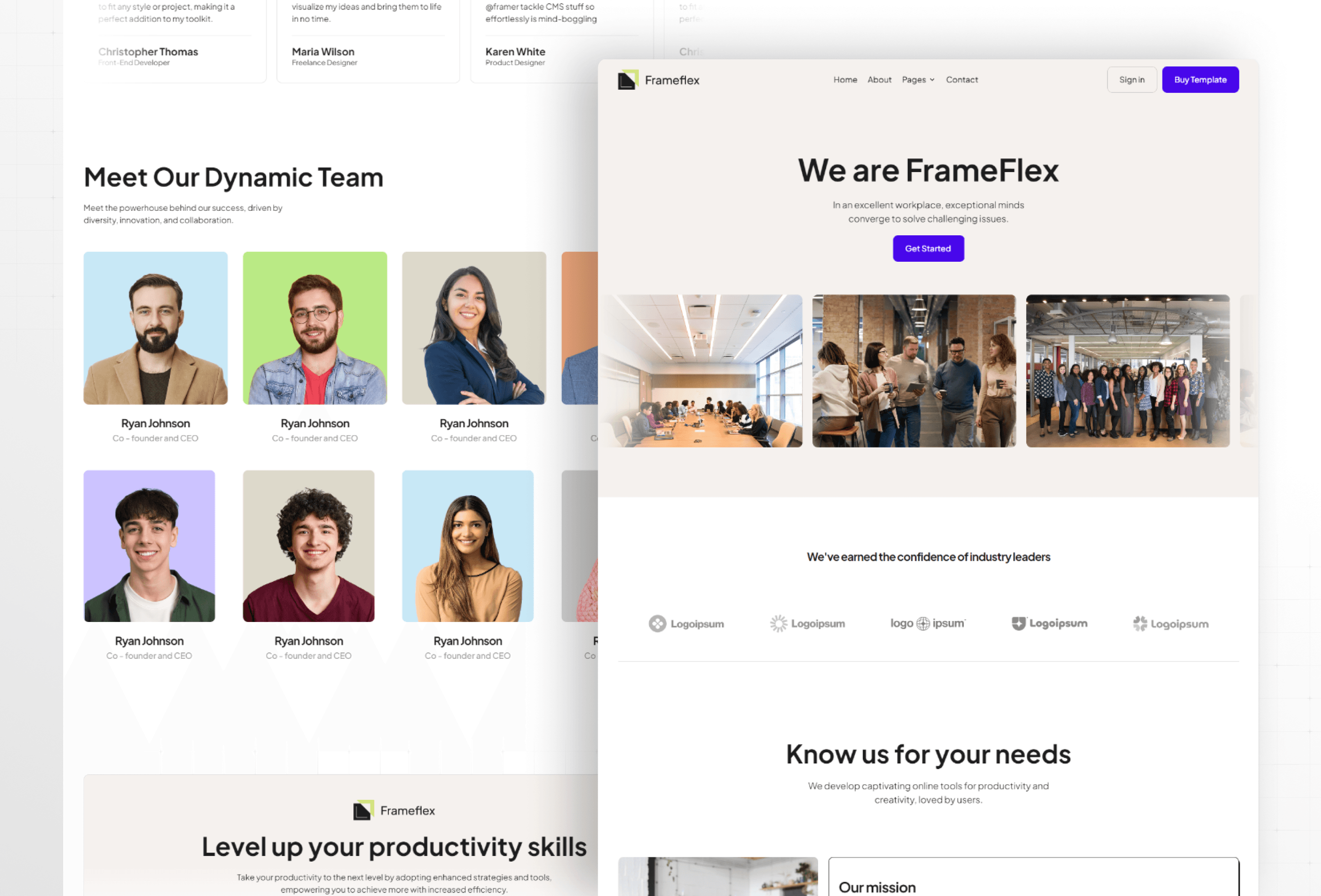 FrameFlex Framer template preview 3