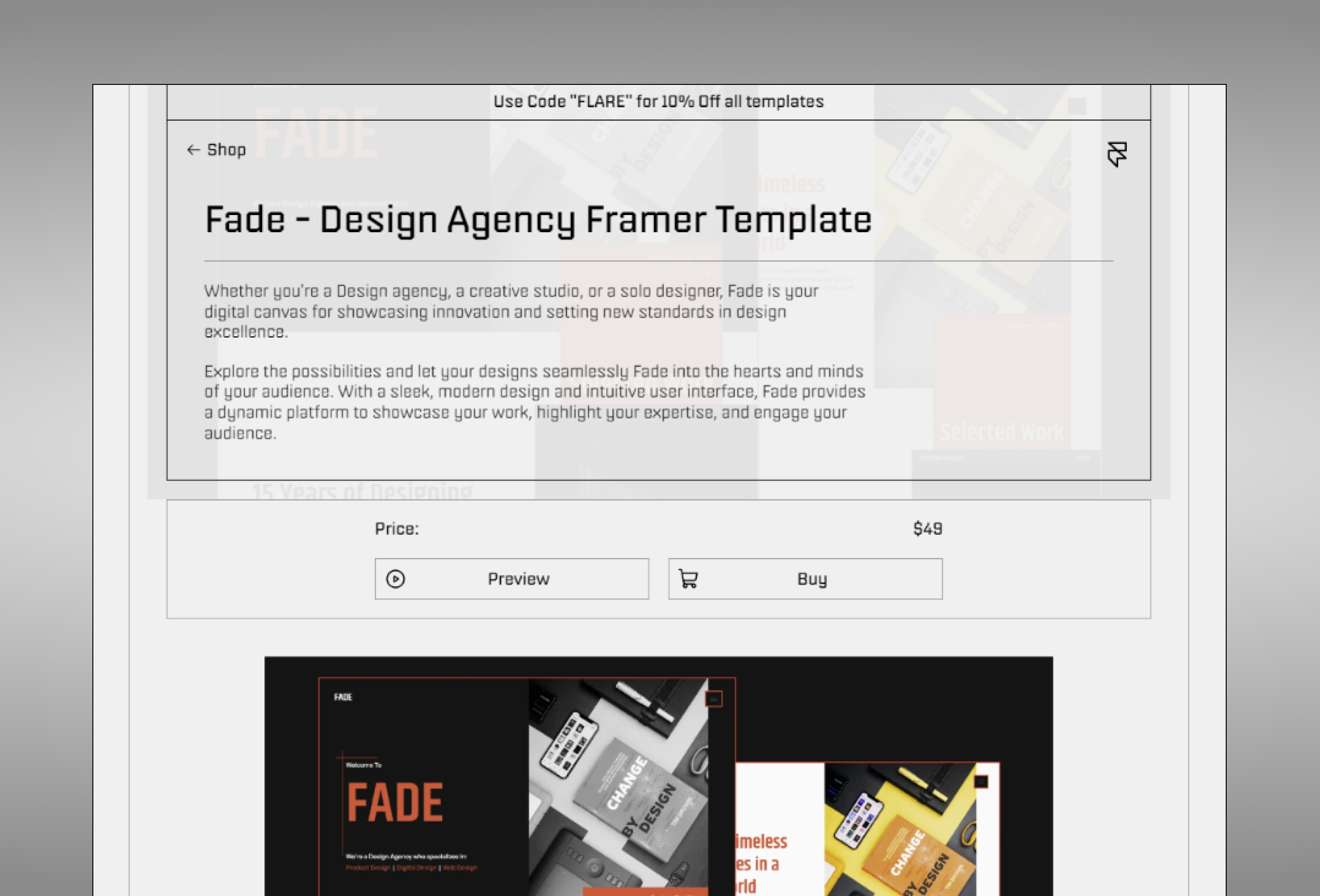 Sample Framer template preview 2