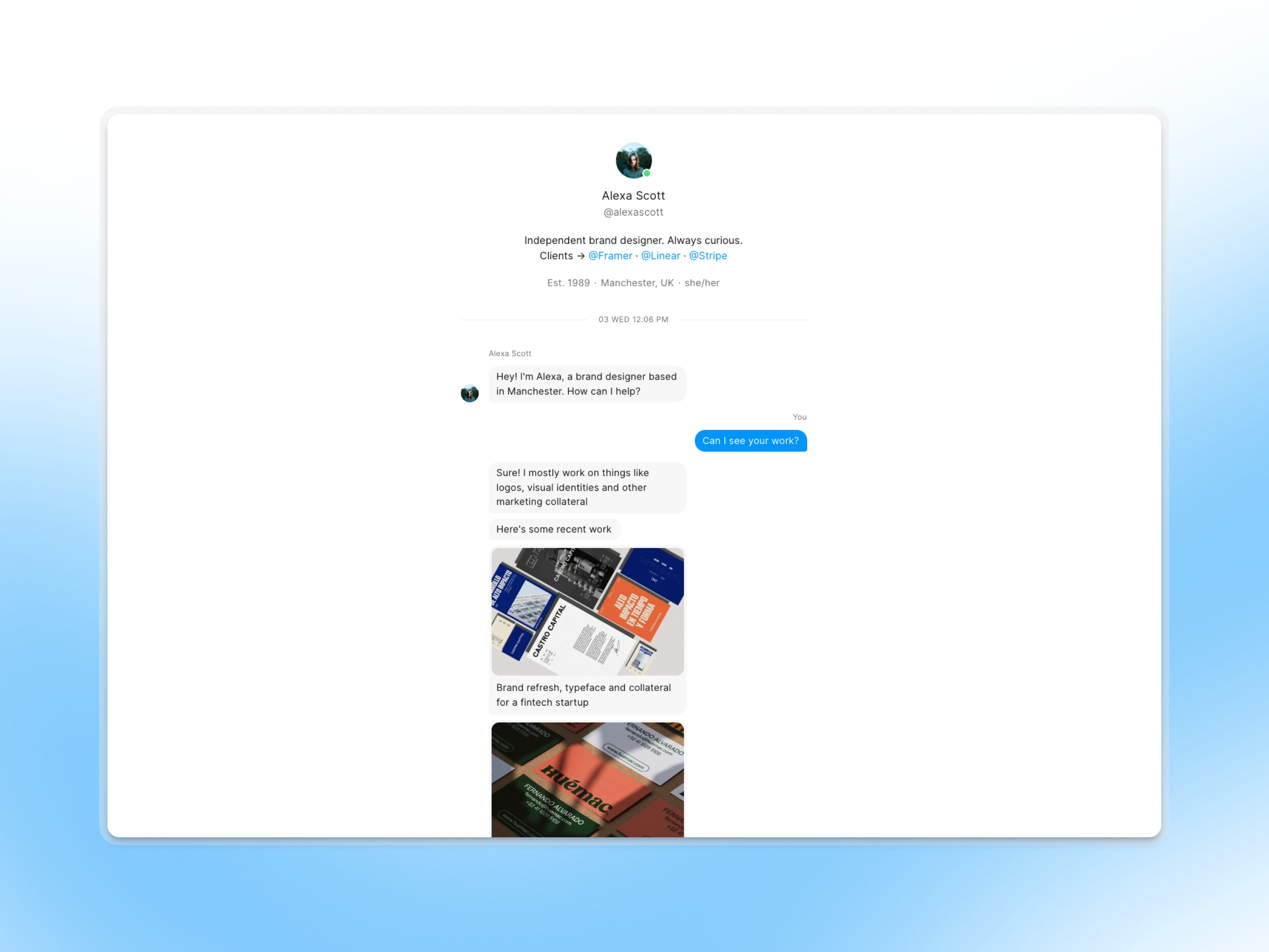 Messenger Framer template preview 4