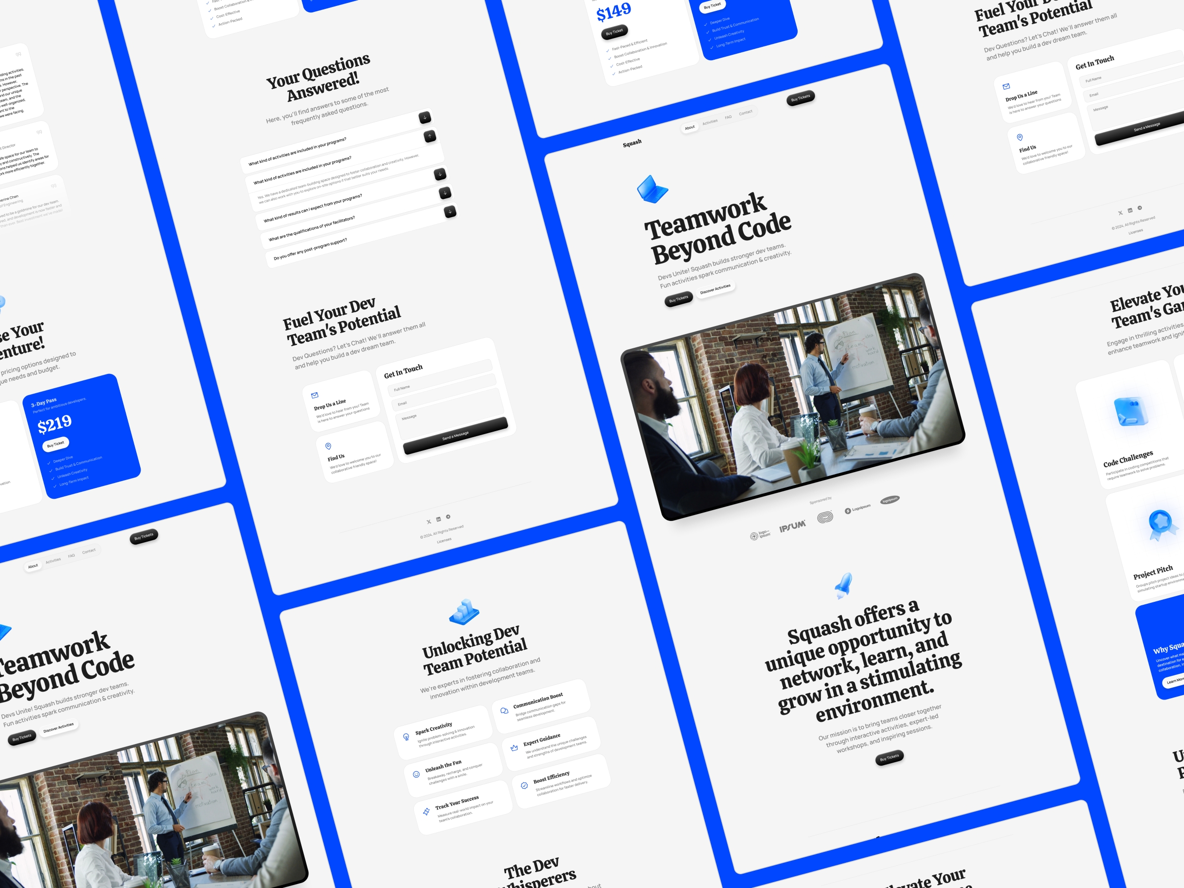 Squash Framer template preview 3