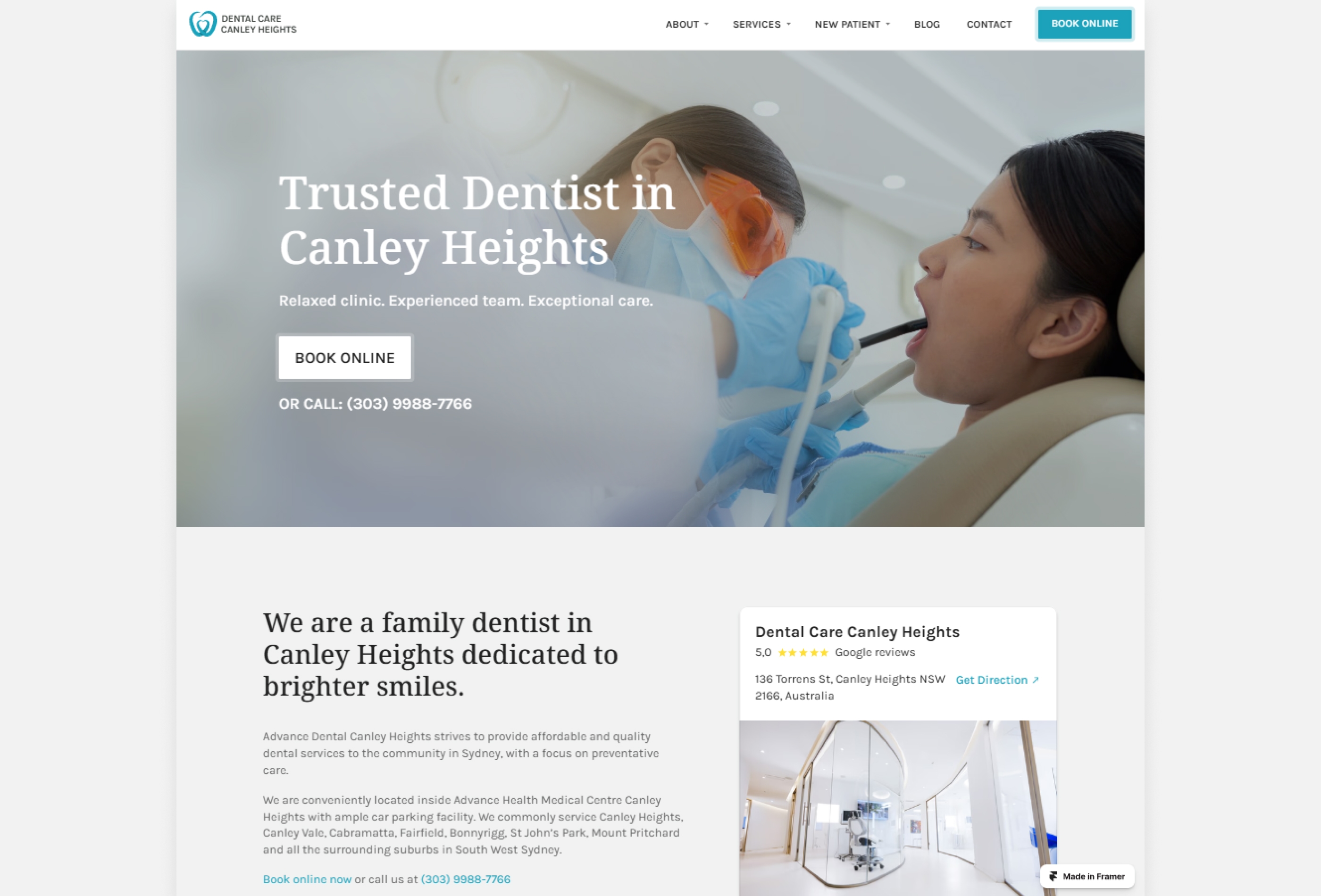 DentalCare Framer template preview 3