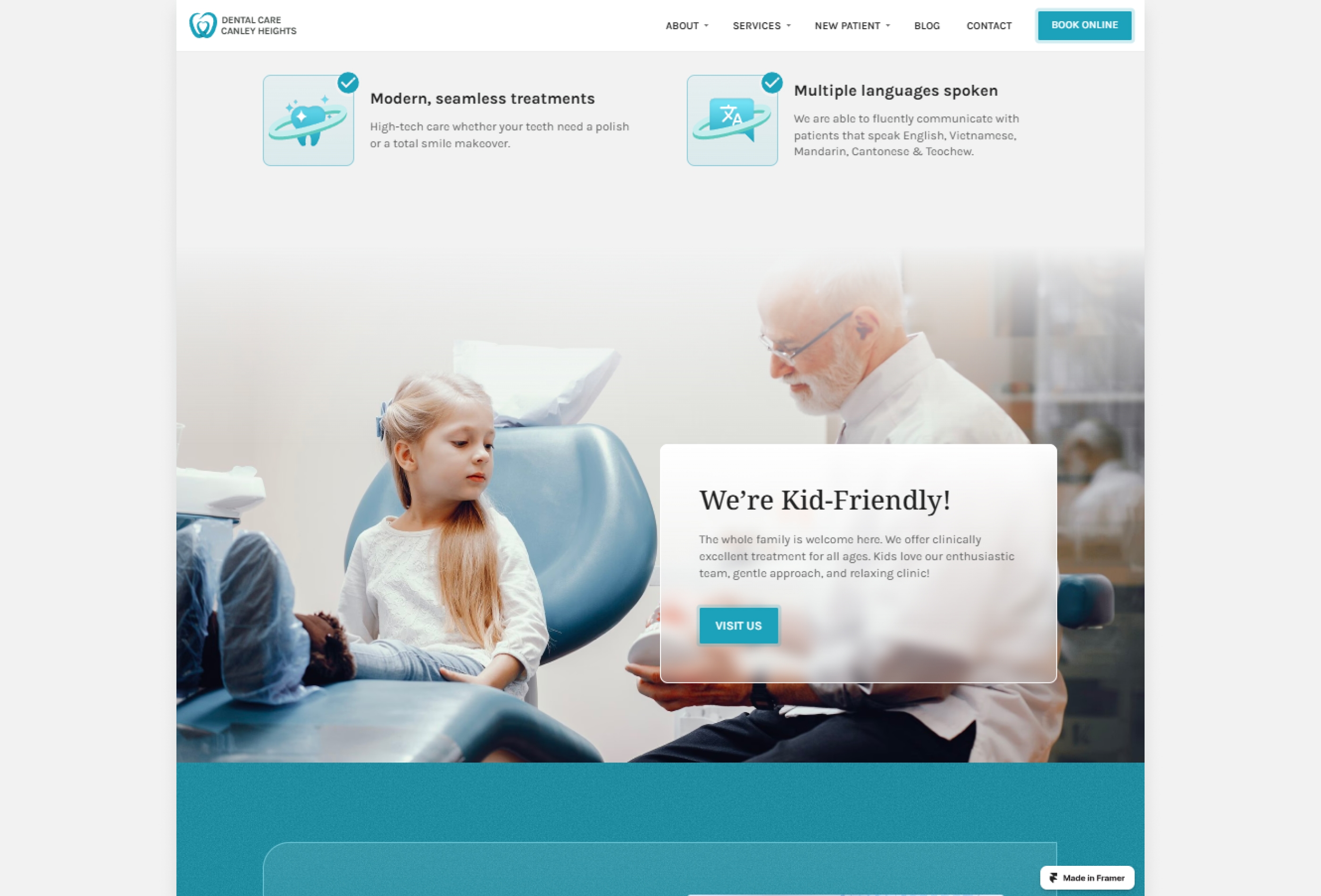 DentalCare Framer template preview 4