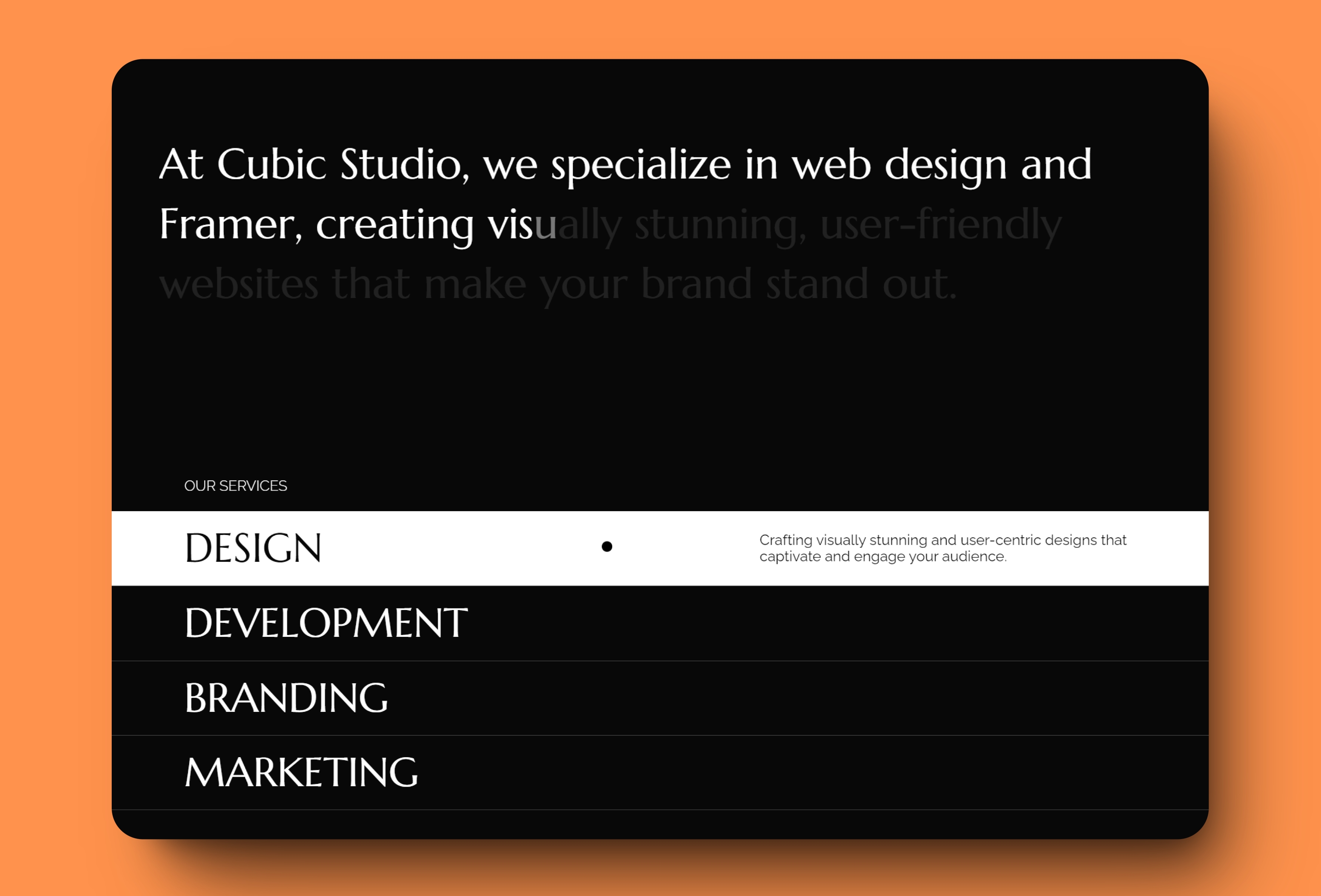 CubicStudios Framer template preview 4