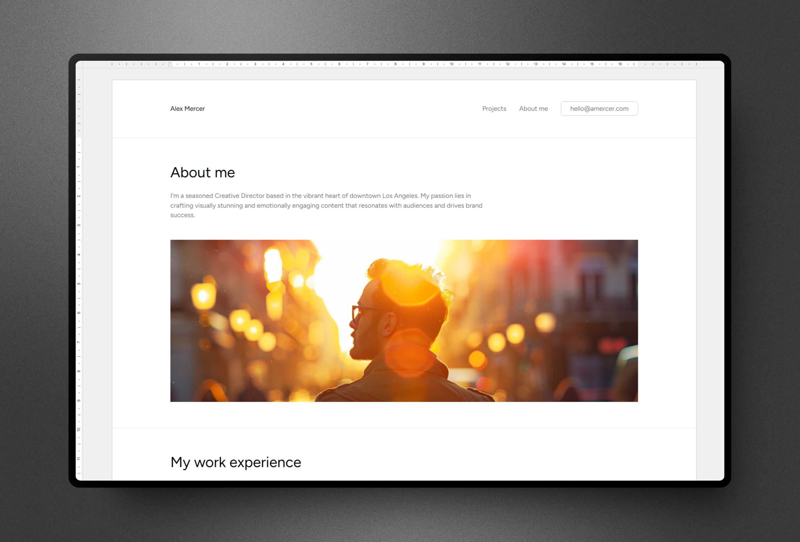 MS WordFolio Framer template preview 3