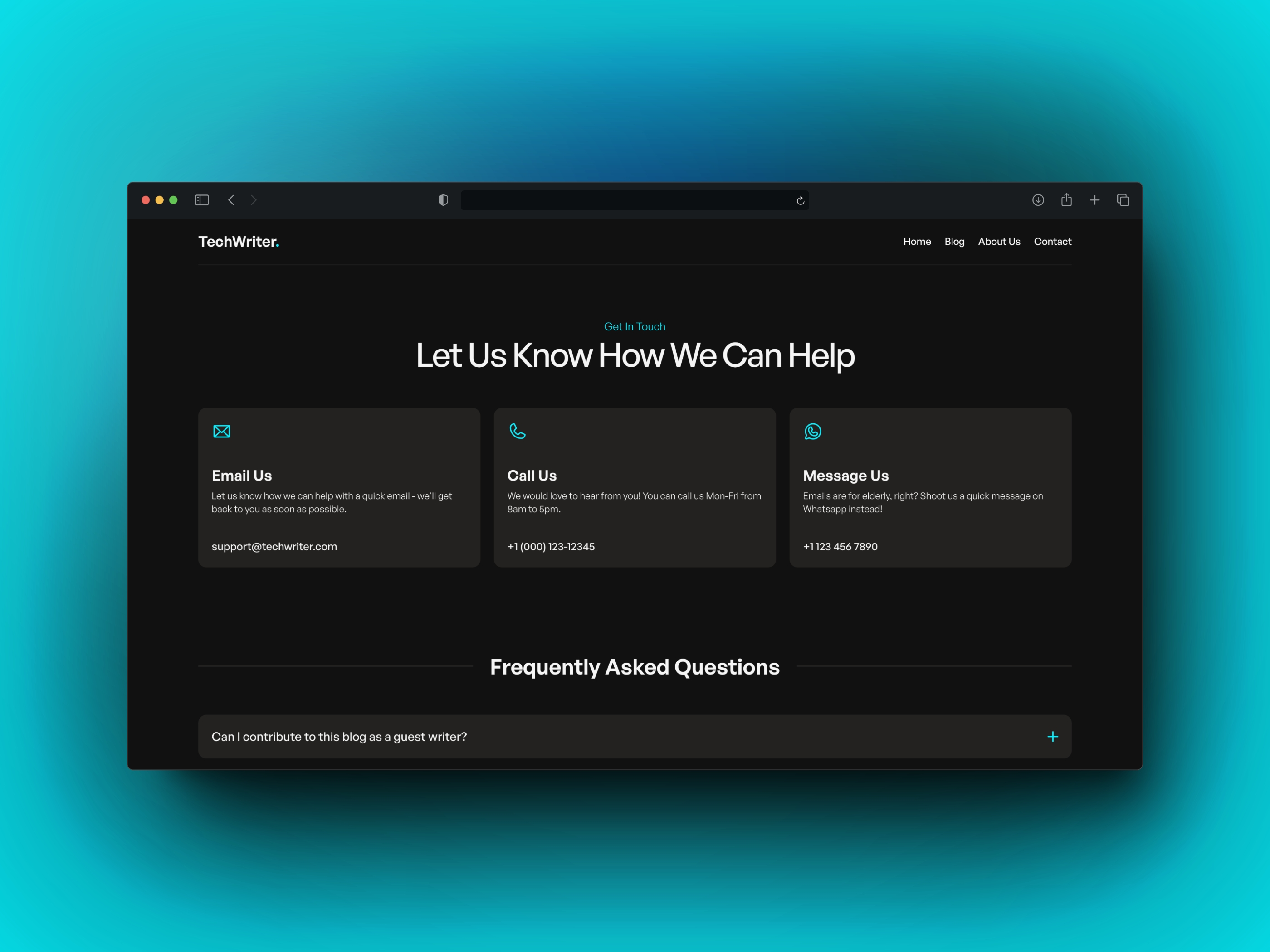 TechWriter Framer template preview 4