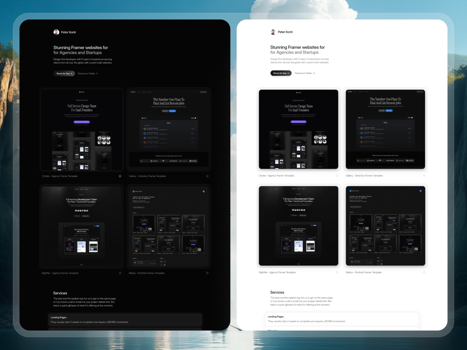 Southside Framer template preview 3