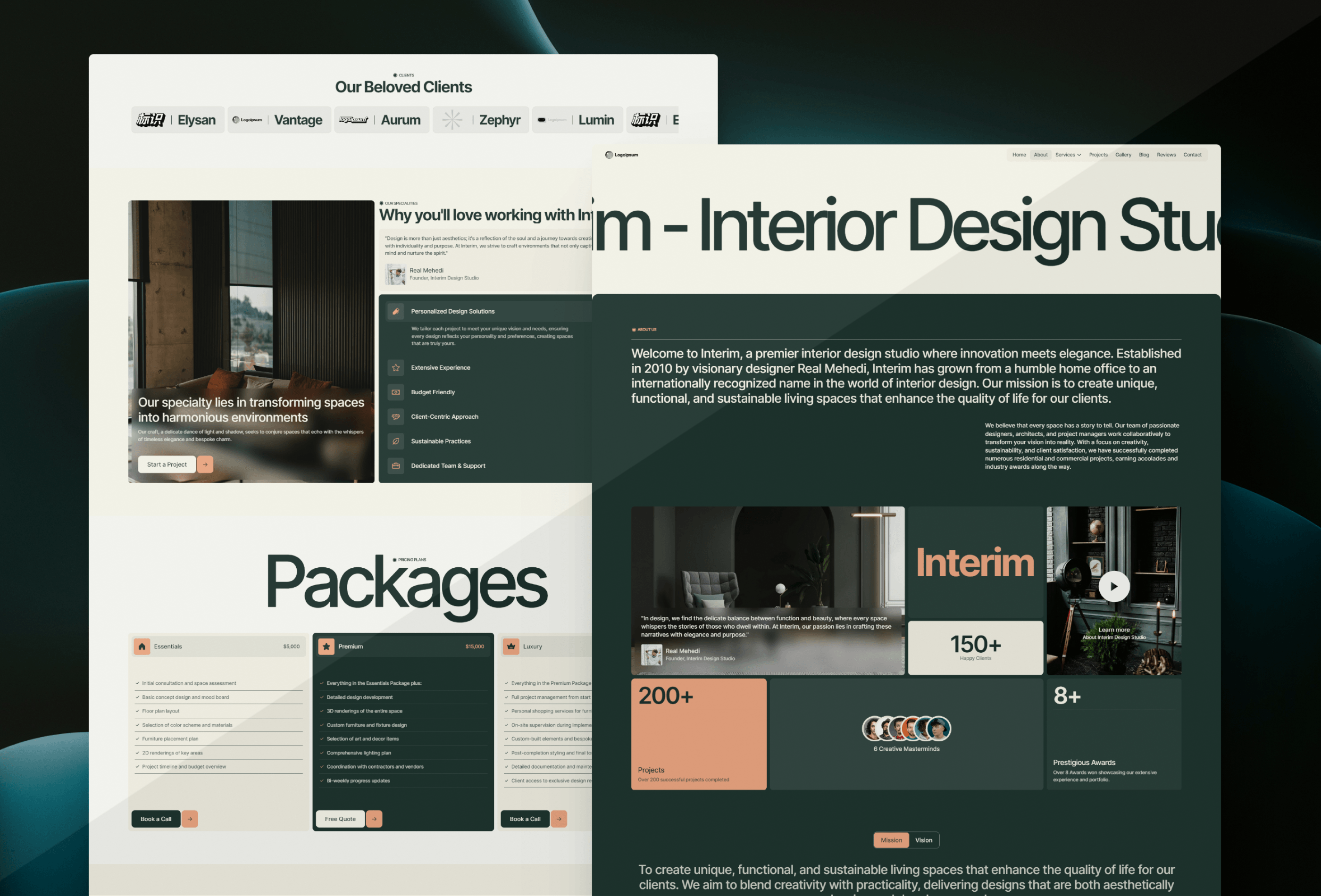 Interim Framer template preview 2