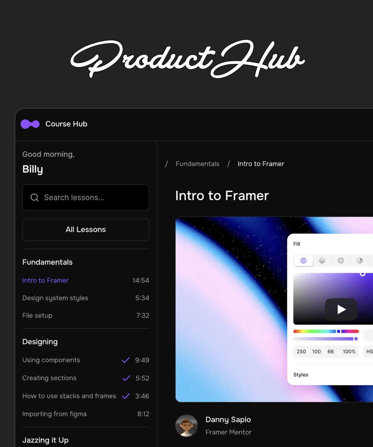 Course Hub Framer template preview 1