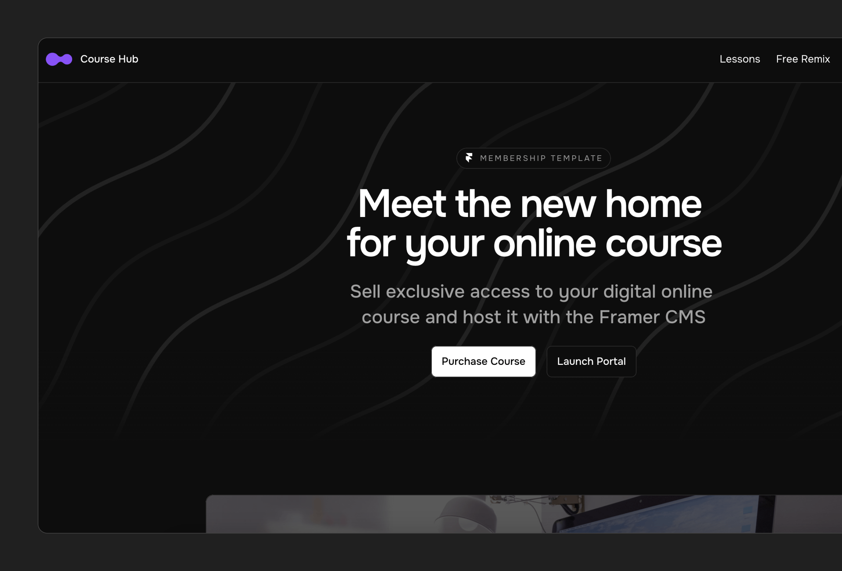 Course Hub Framer template preview 4