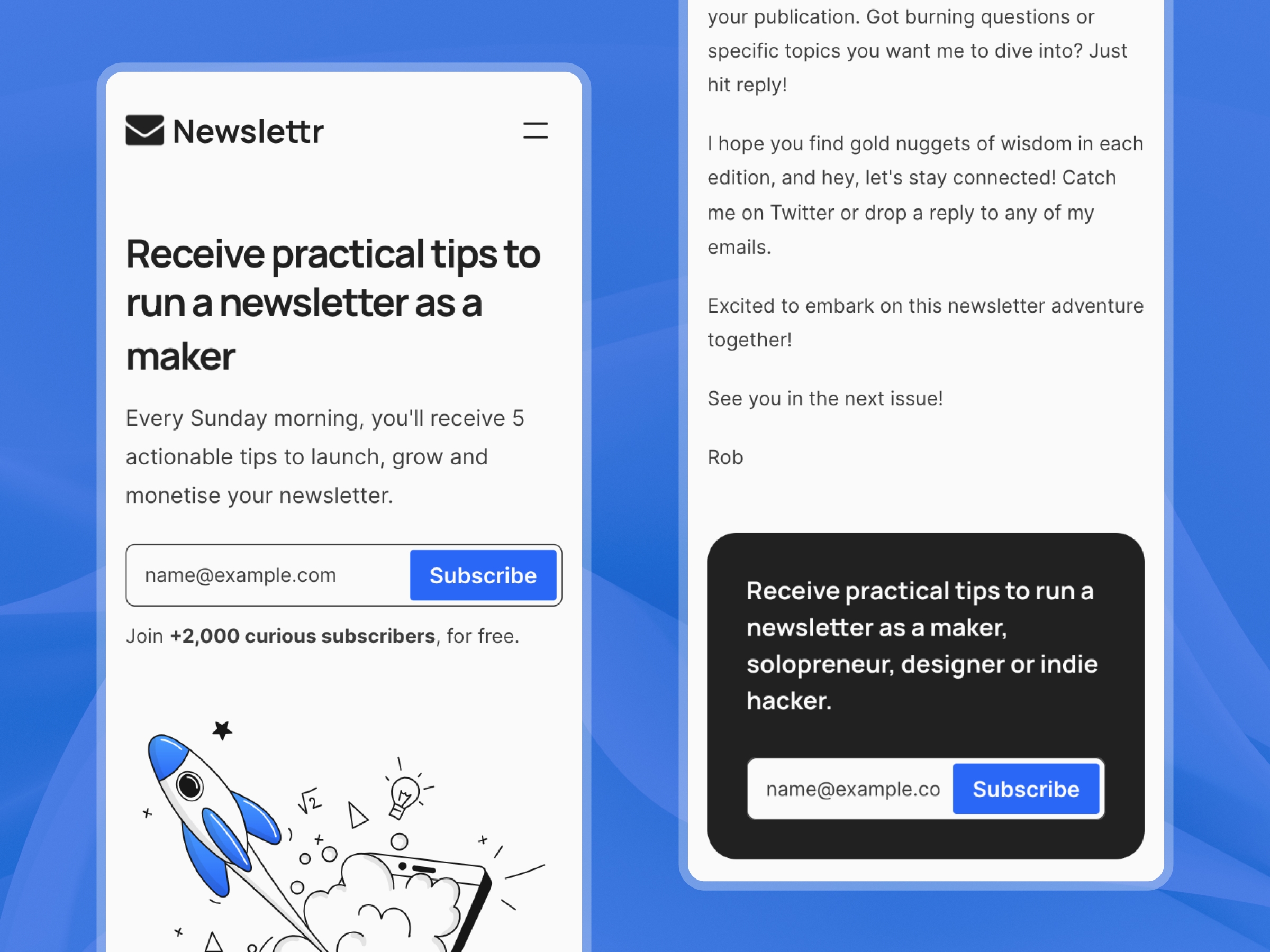 Newslettr Framer template preview 3