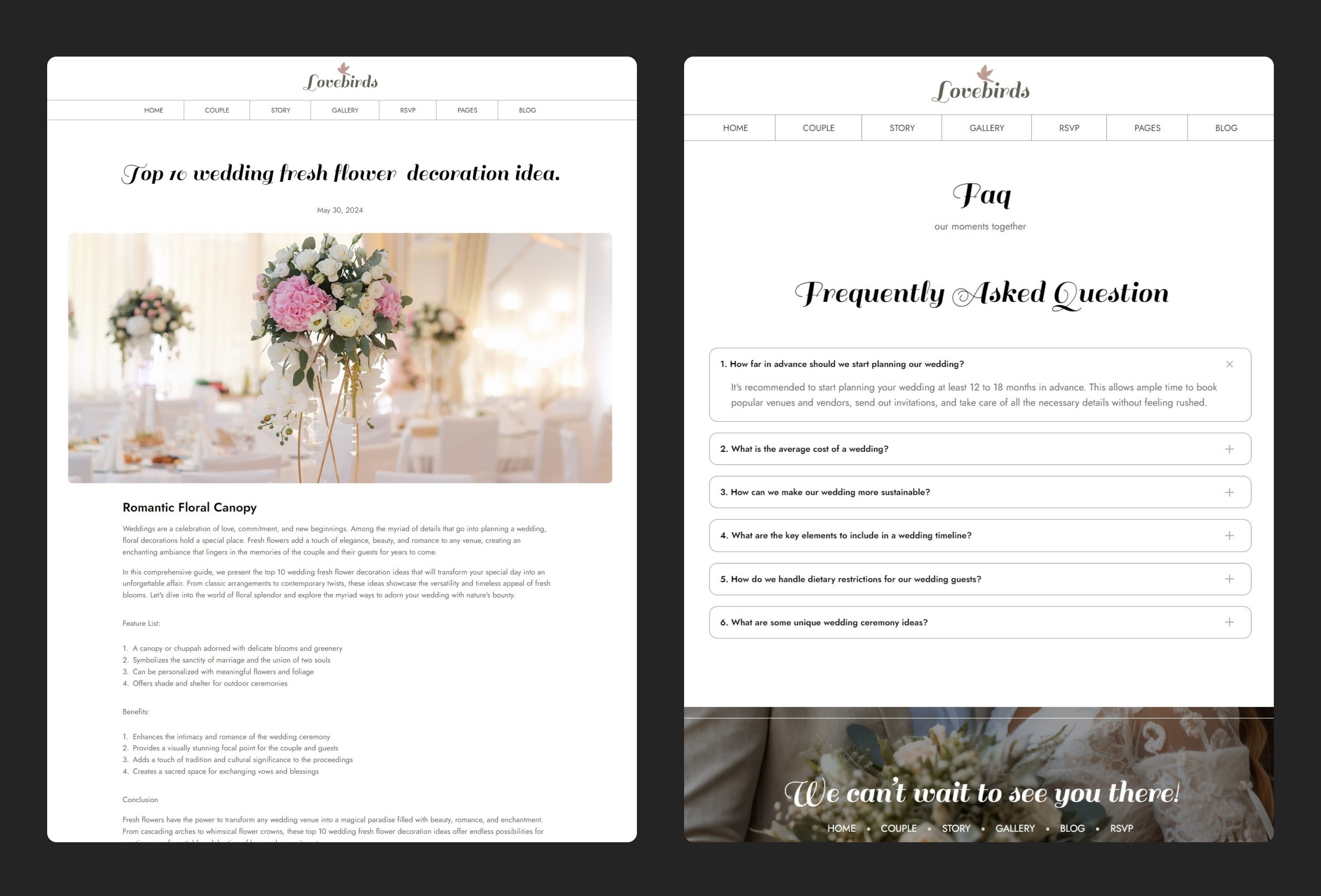 Lovebirds Framer template preview 2