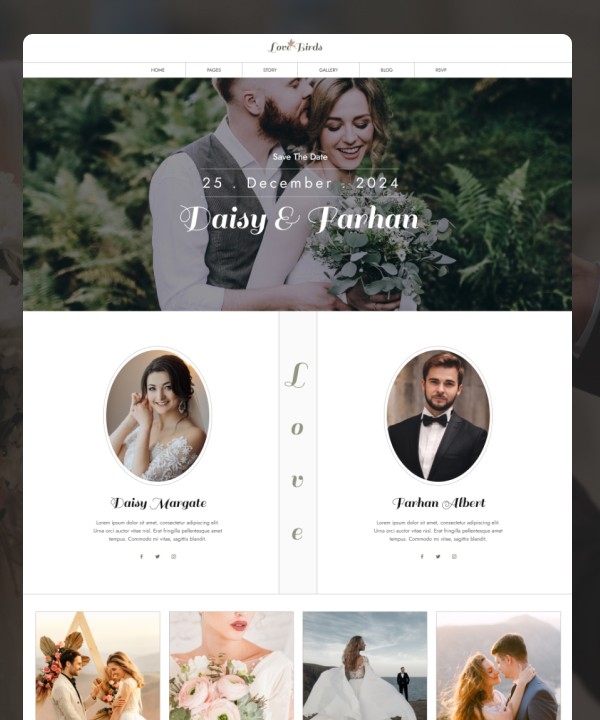 Lovebirds Framer template preview 4