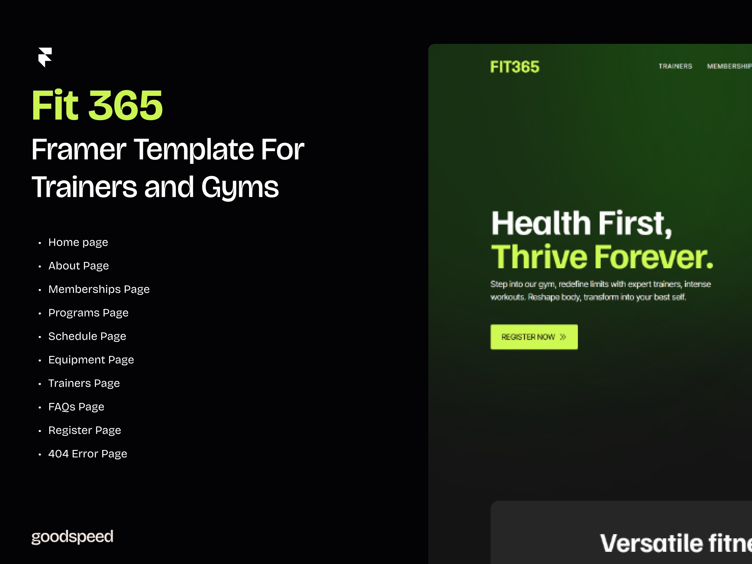 Fit365 Framer template preview 1