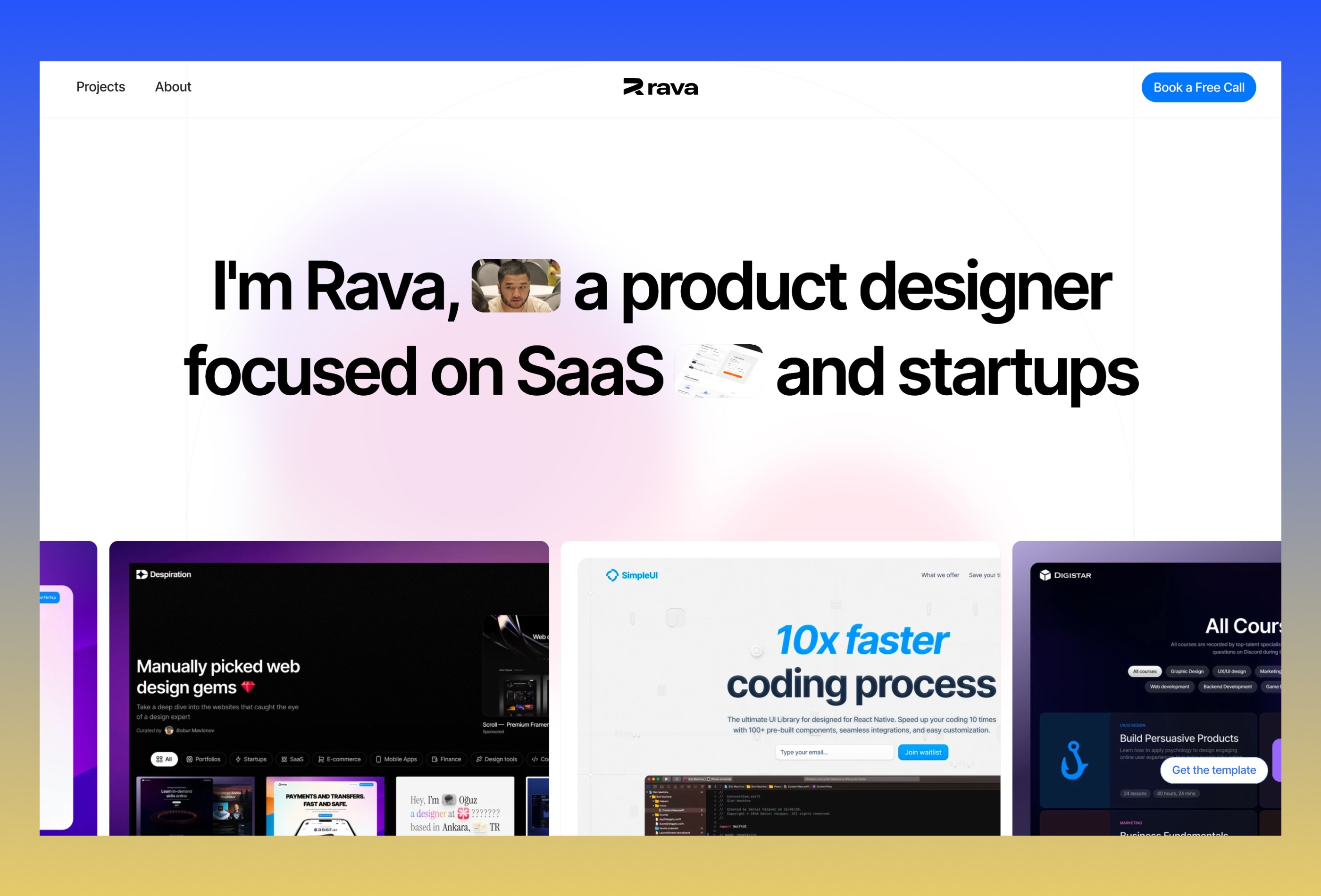 Rava Framer template preview 2