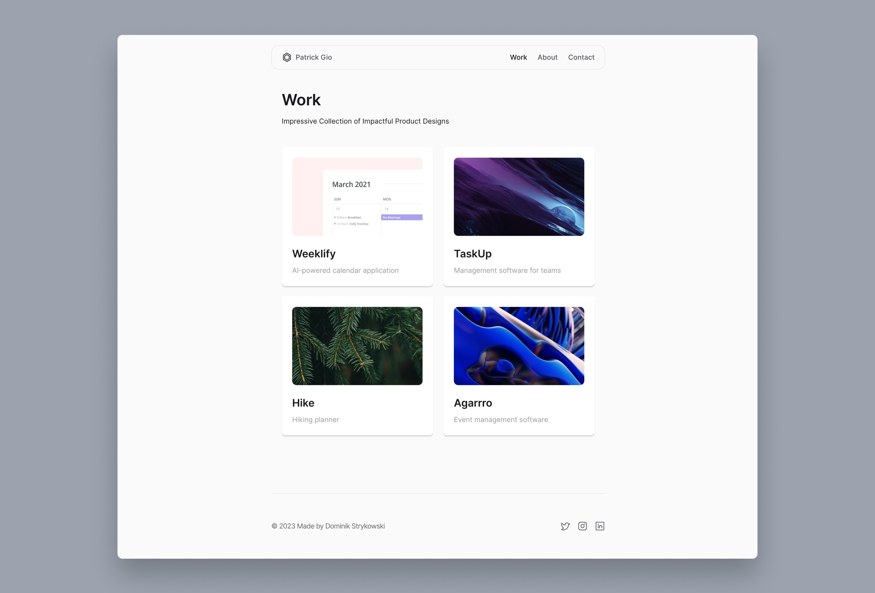 Purefolio Framer template preview 3