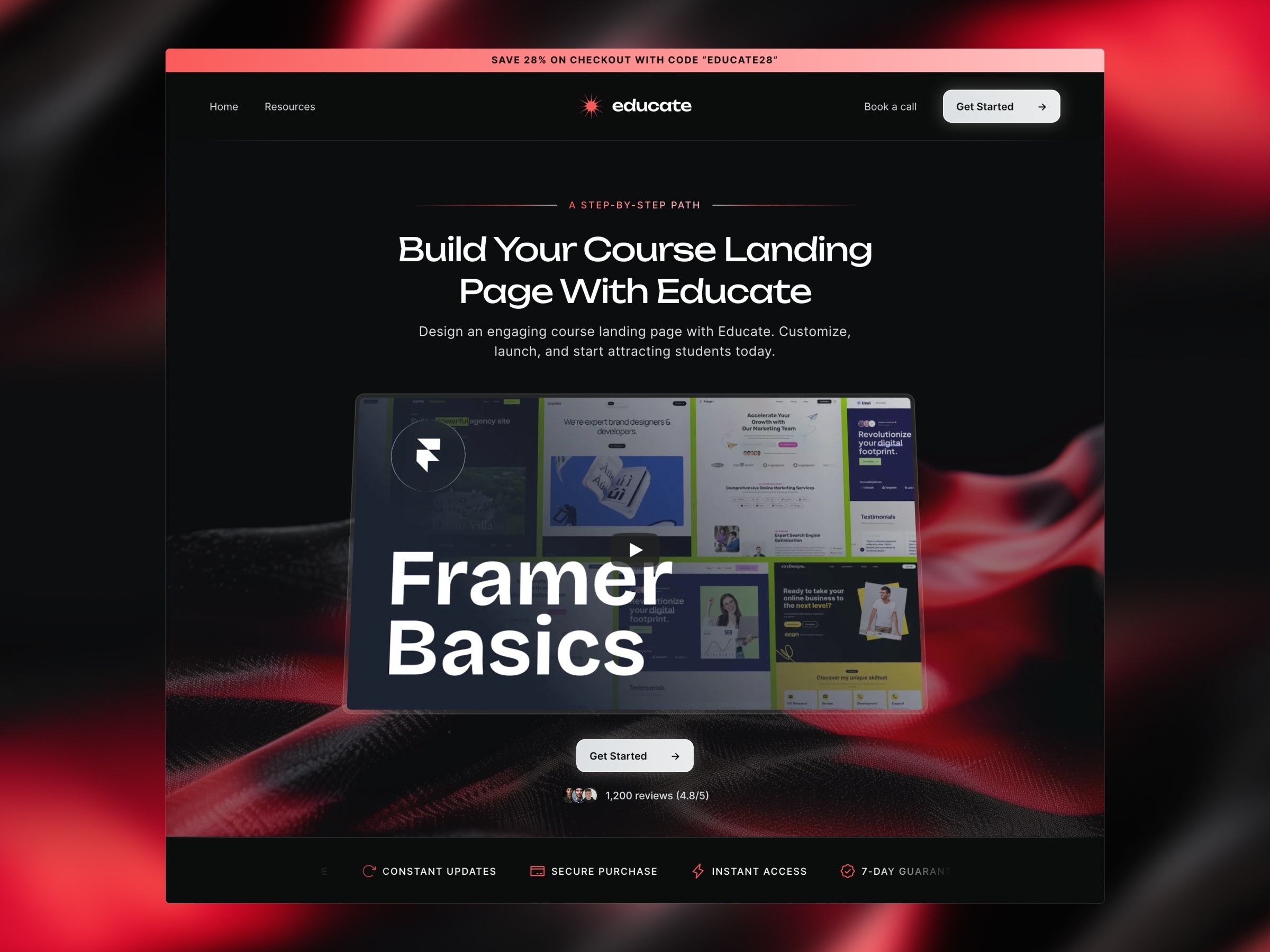 Educate Framer template preview 1