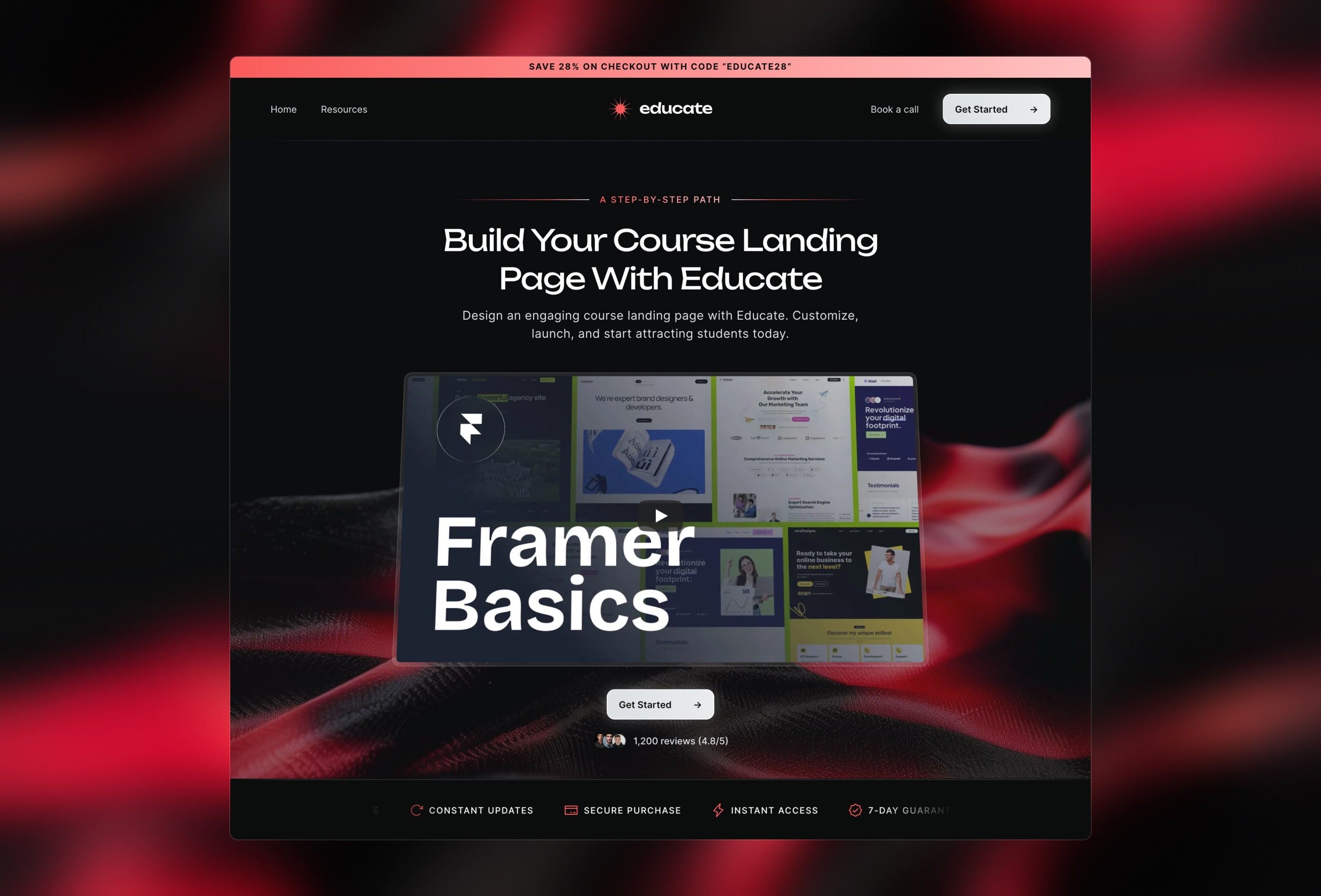 Educate Framer template preview 2