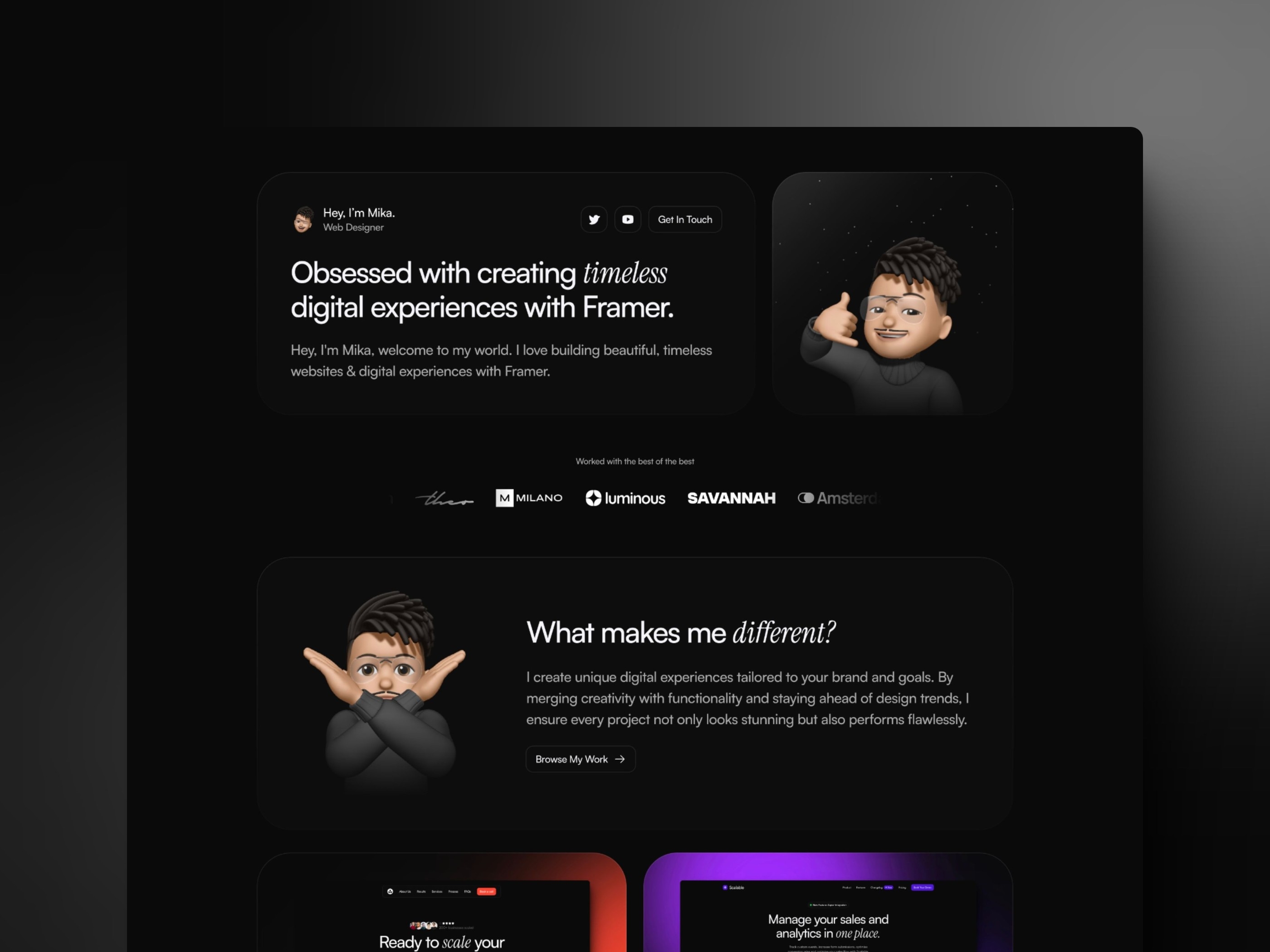 Clientele Framer template preview 1