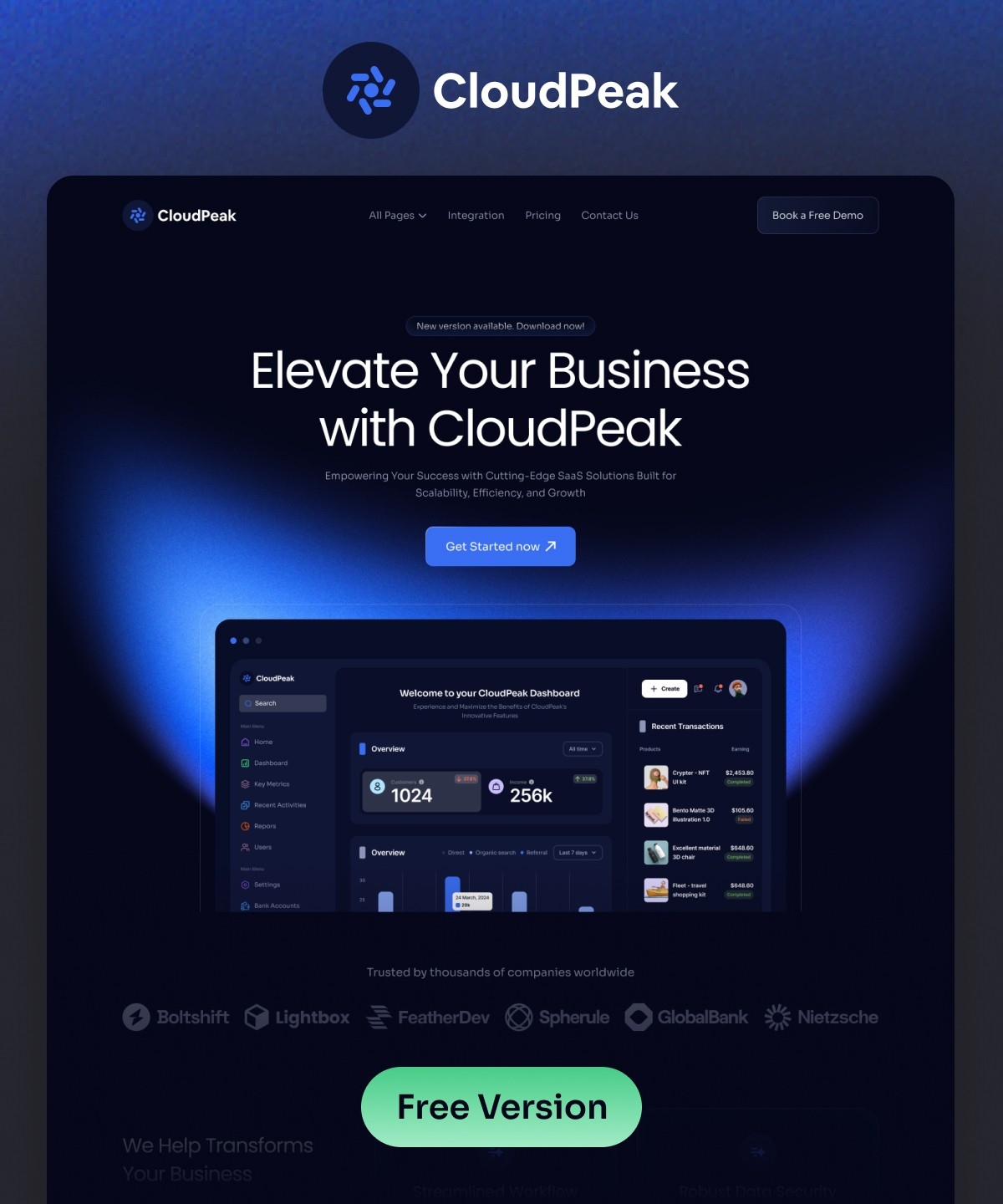 CloudPeak Framer template preview 2