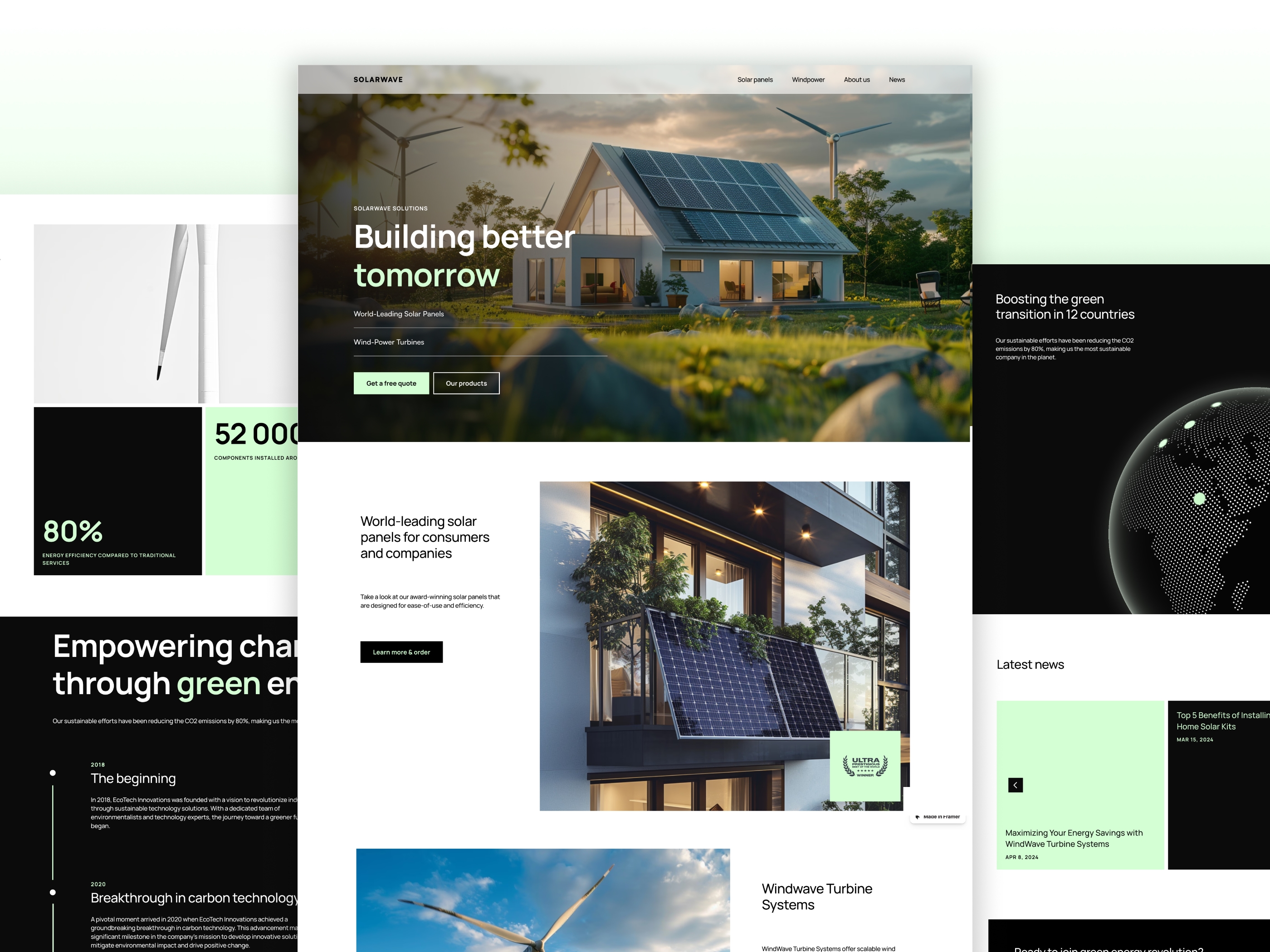 Greener Framer template preview 1