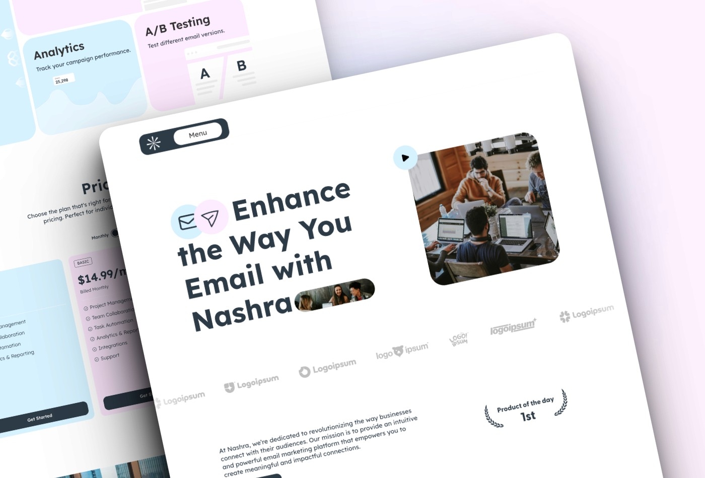 Nashra Framer template preview 2