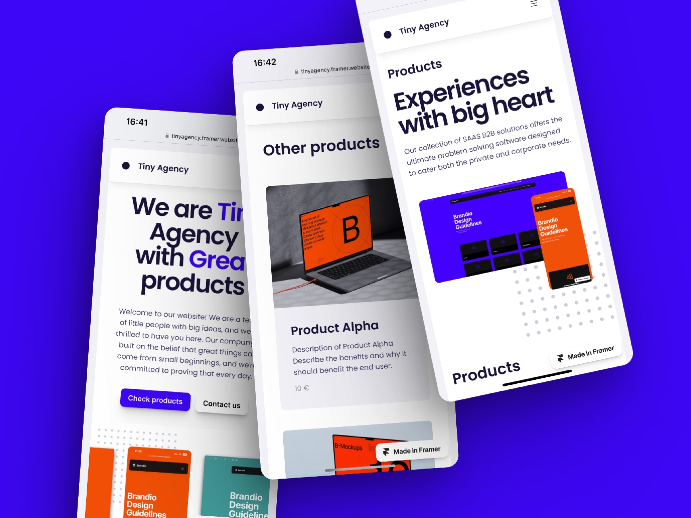 Tiny Agency Framer template preview 4