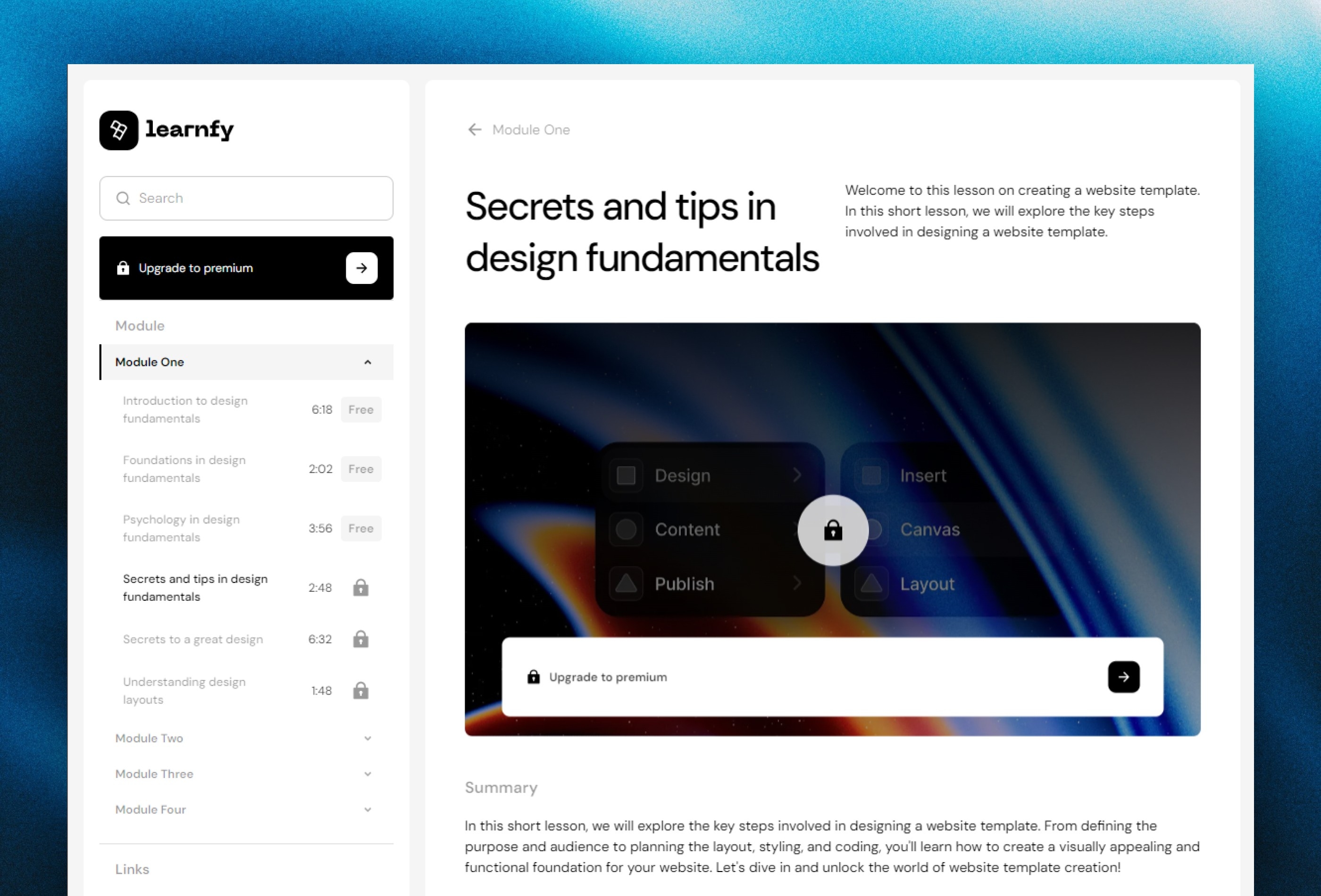 Learnfy Framer template preview 2