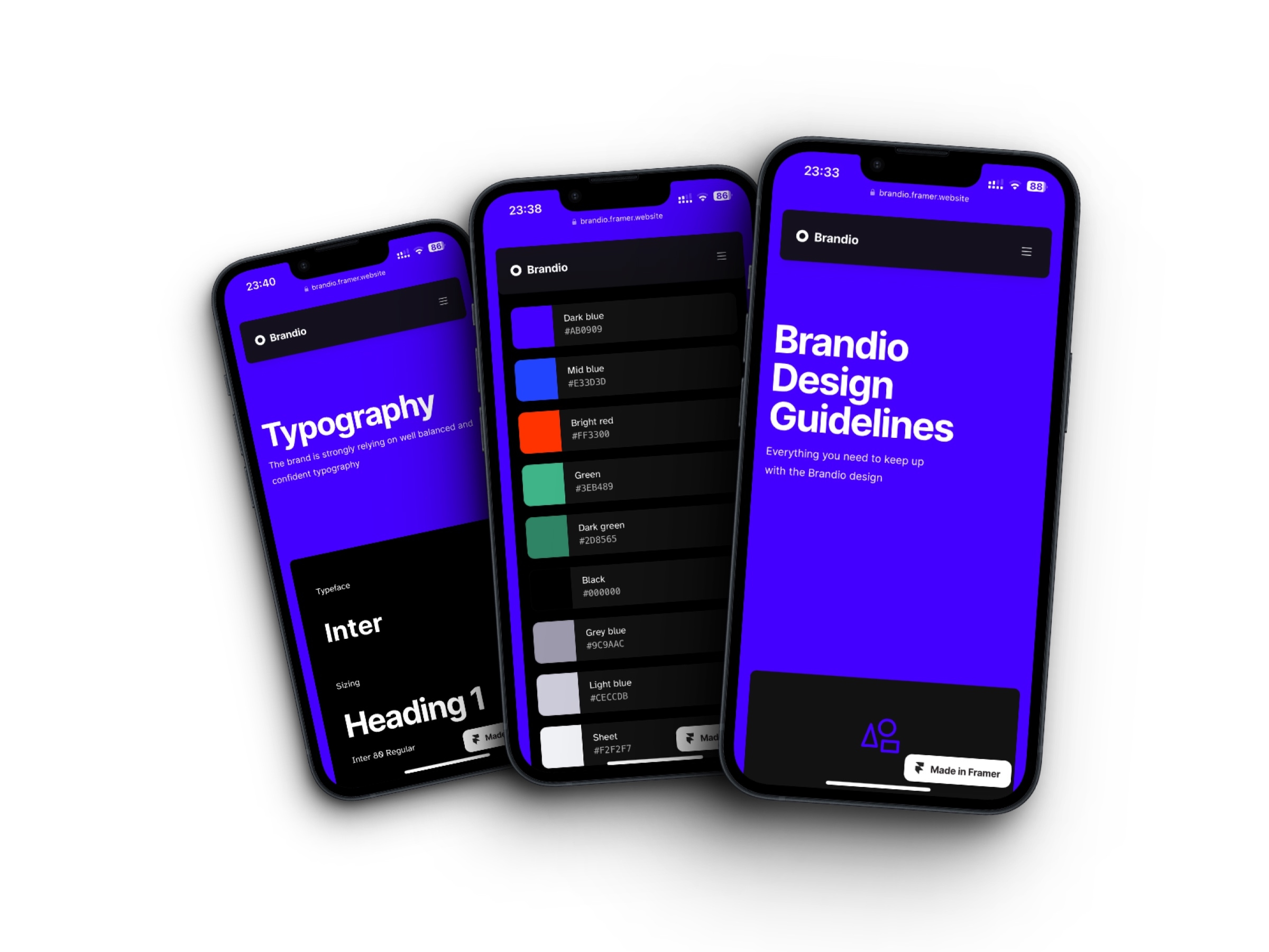 Brandio Framer template preview 2