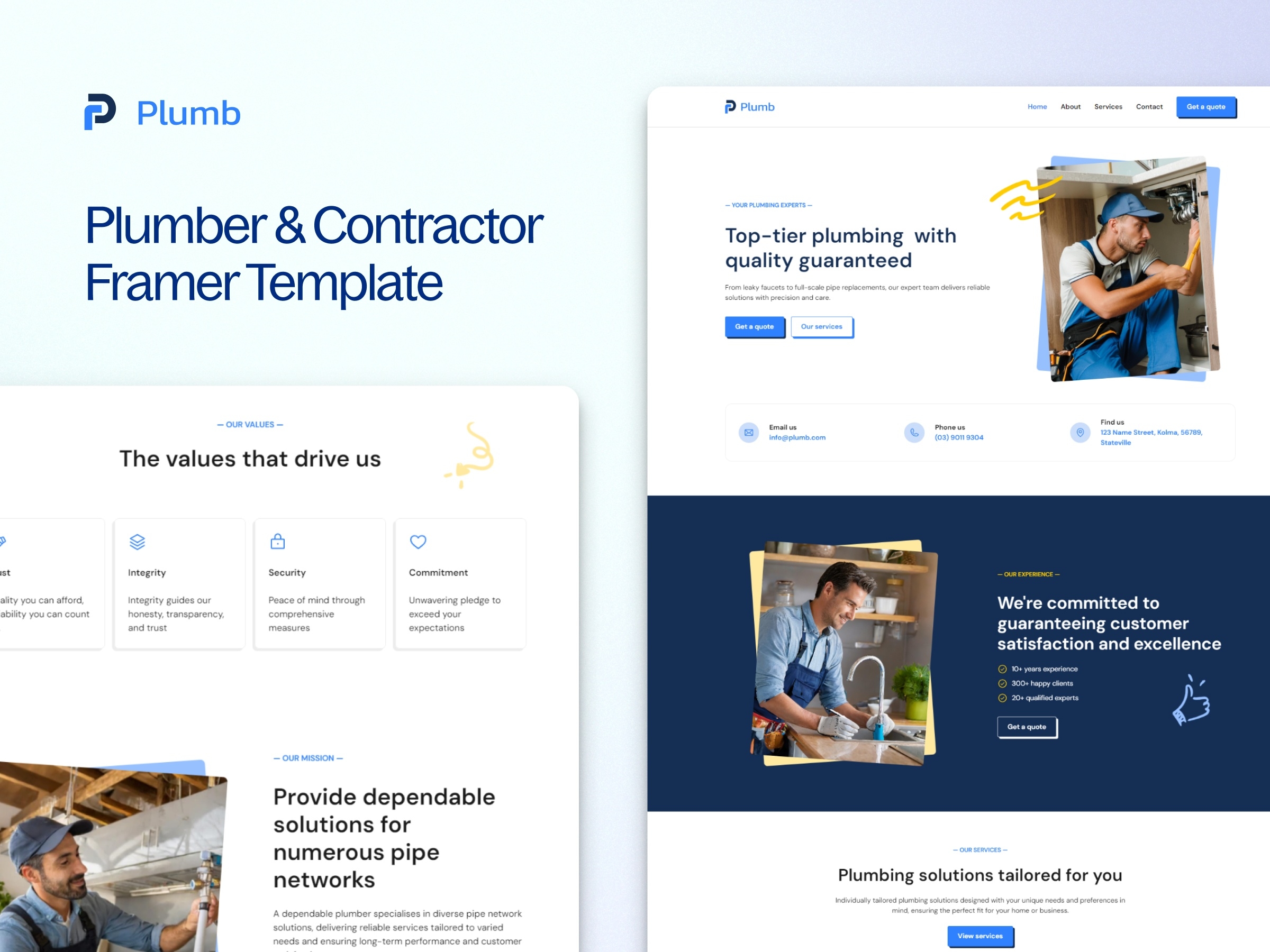 Plumb Framer template preview 1