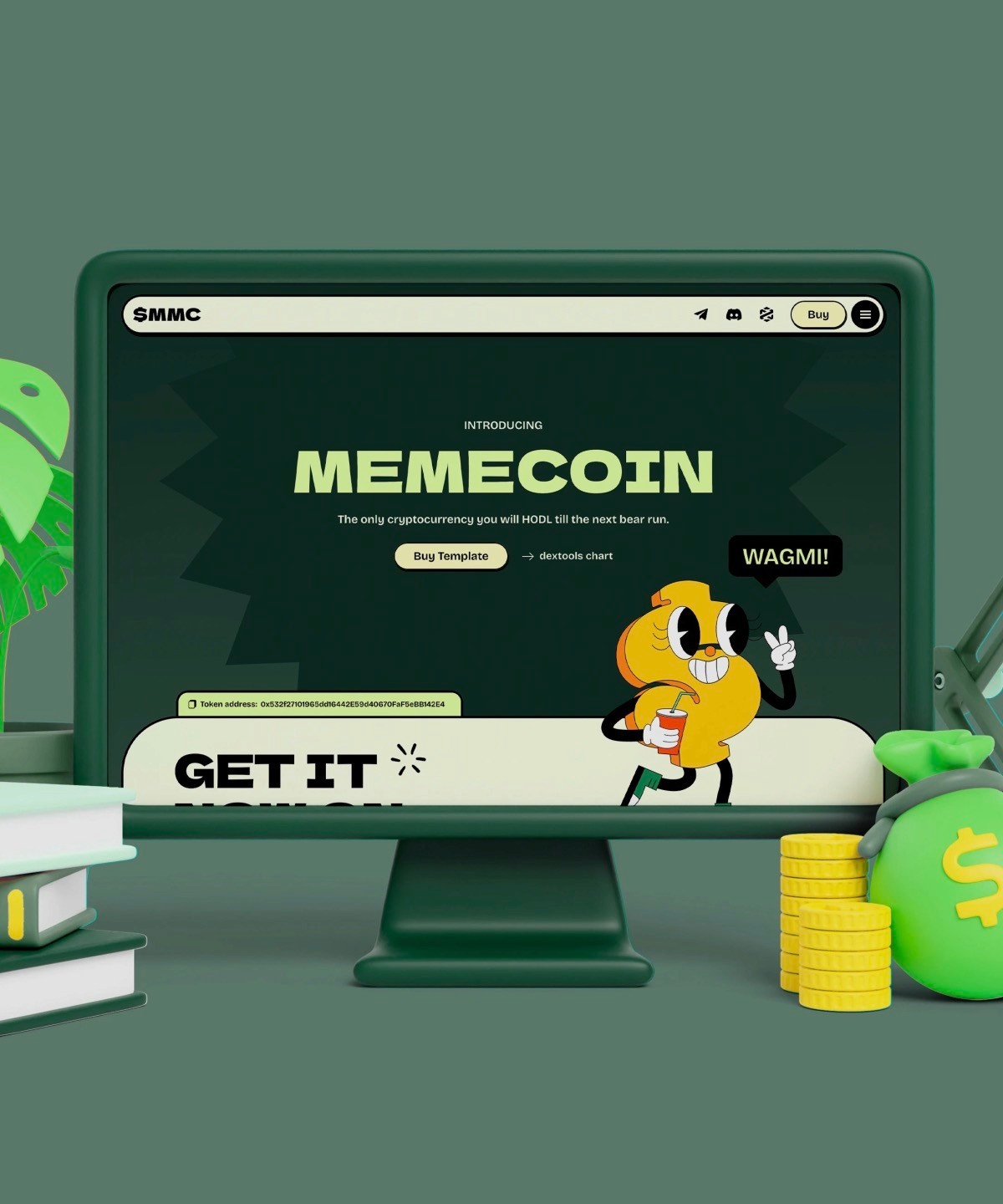 Memecoin Framer template preview 1