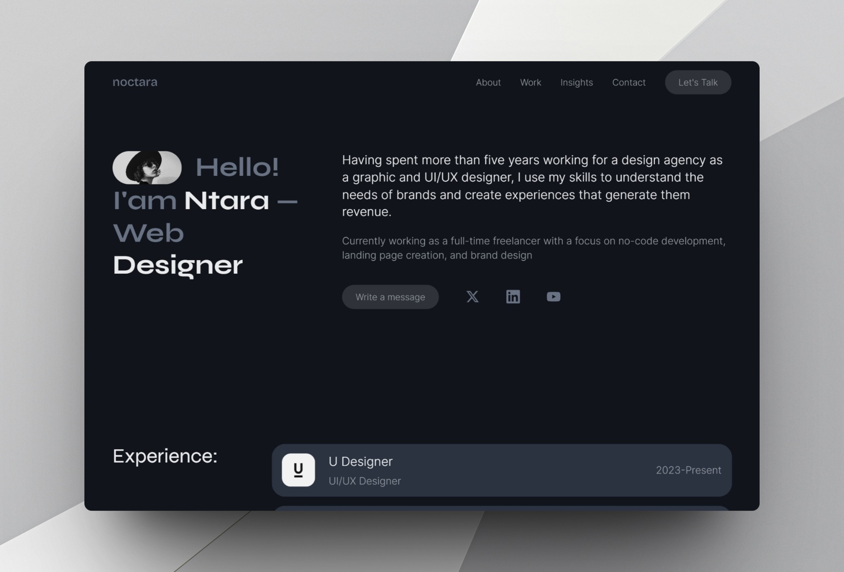 noctara Framer template preview 2