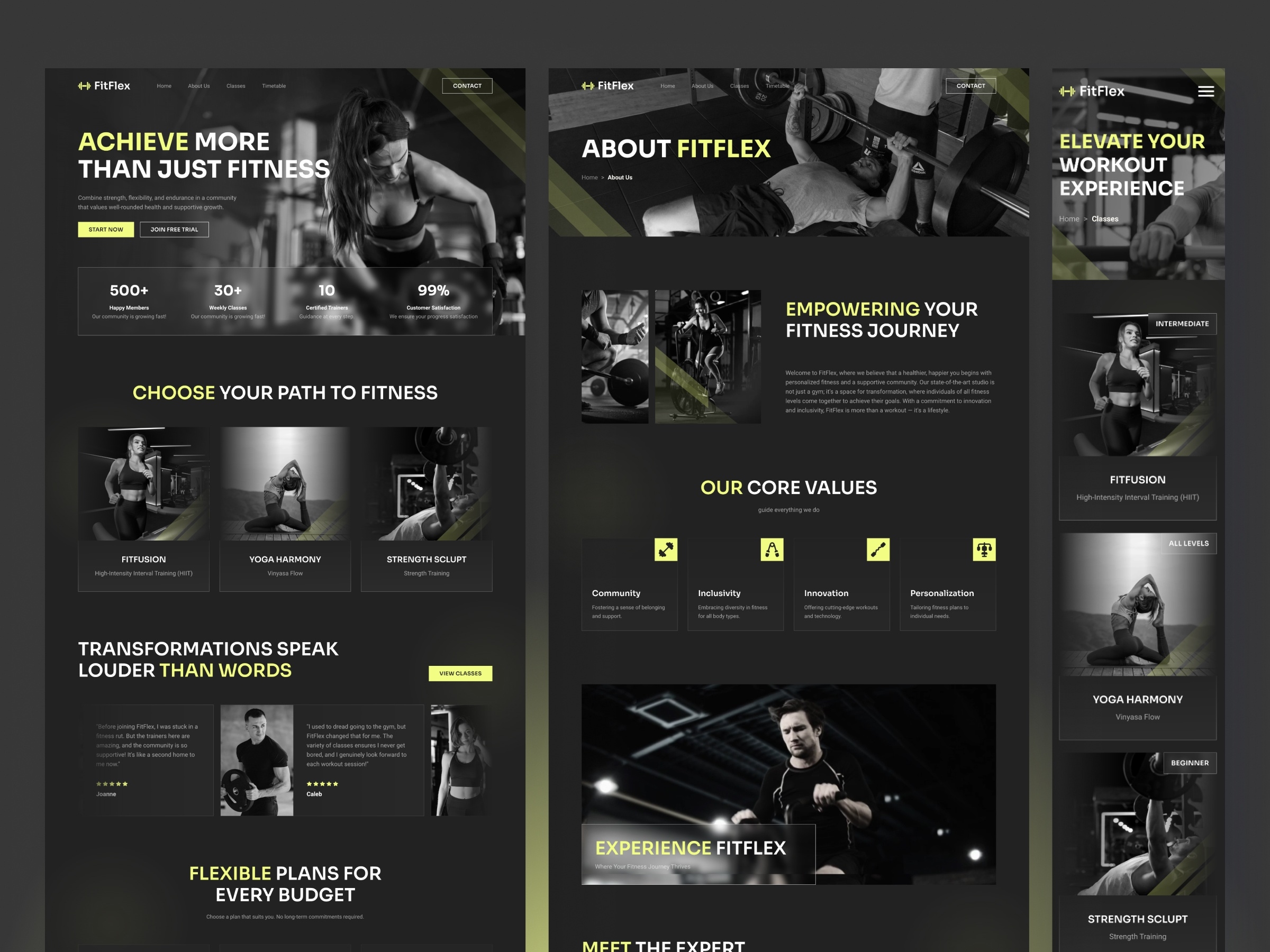 Fitflex Framer template preview 2