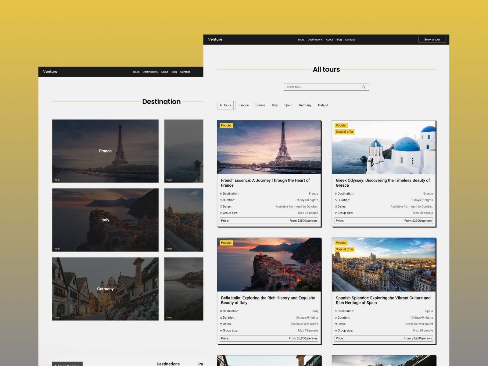 Venture Framer template preview 2