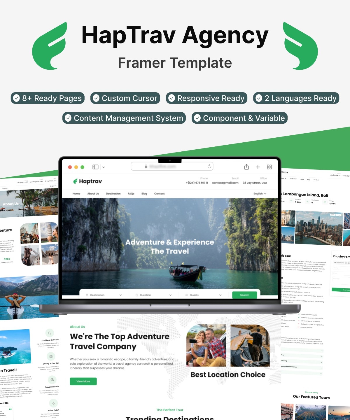 Haptrav Framer template preview 1