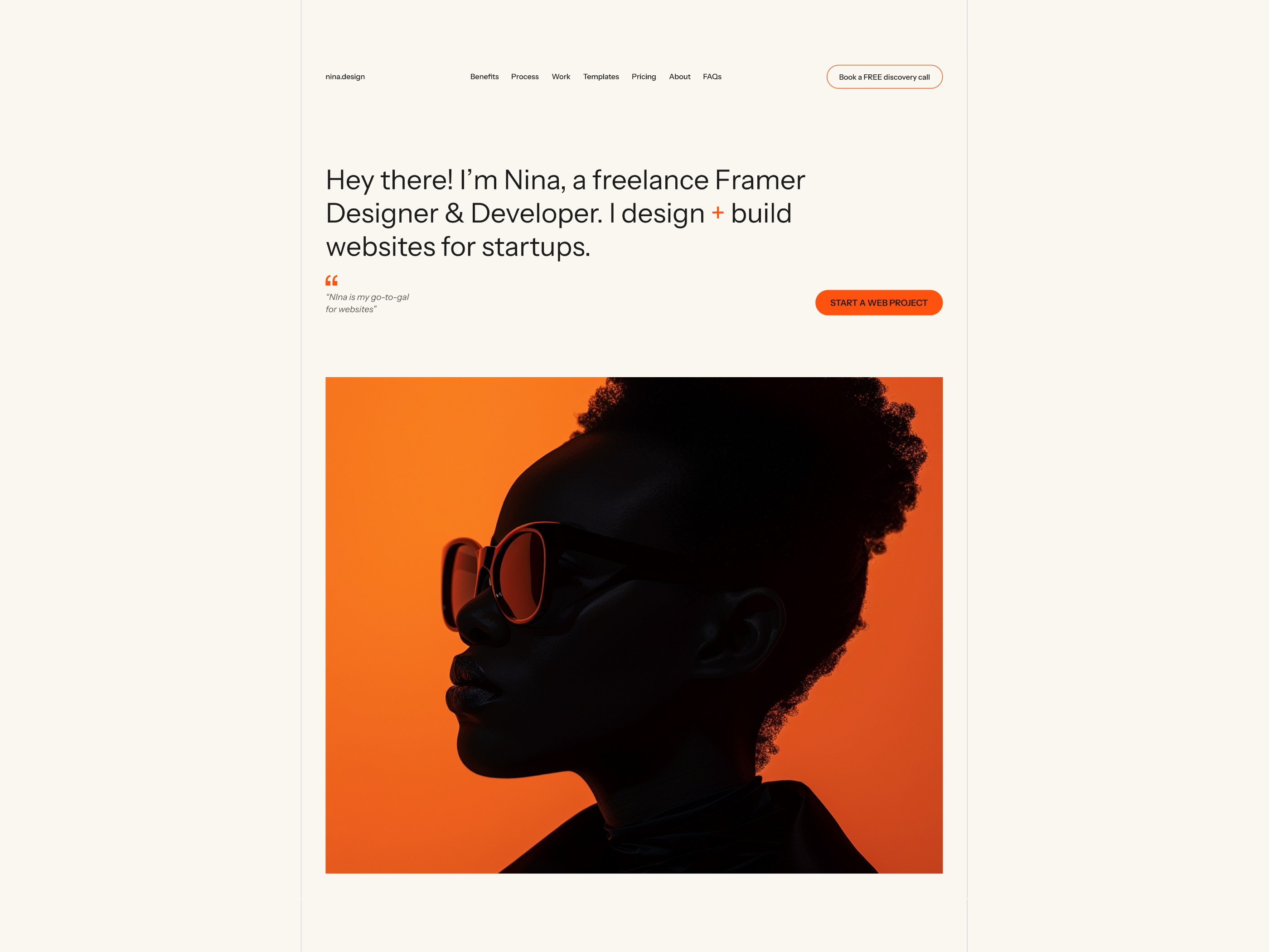 Nina.Design Framer template preview 2