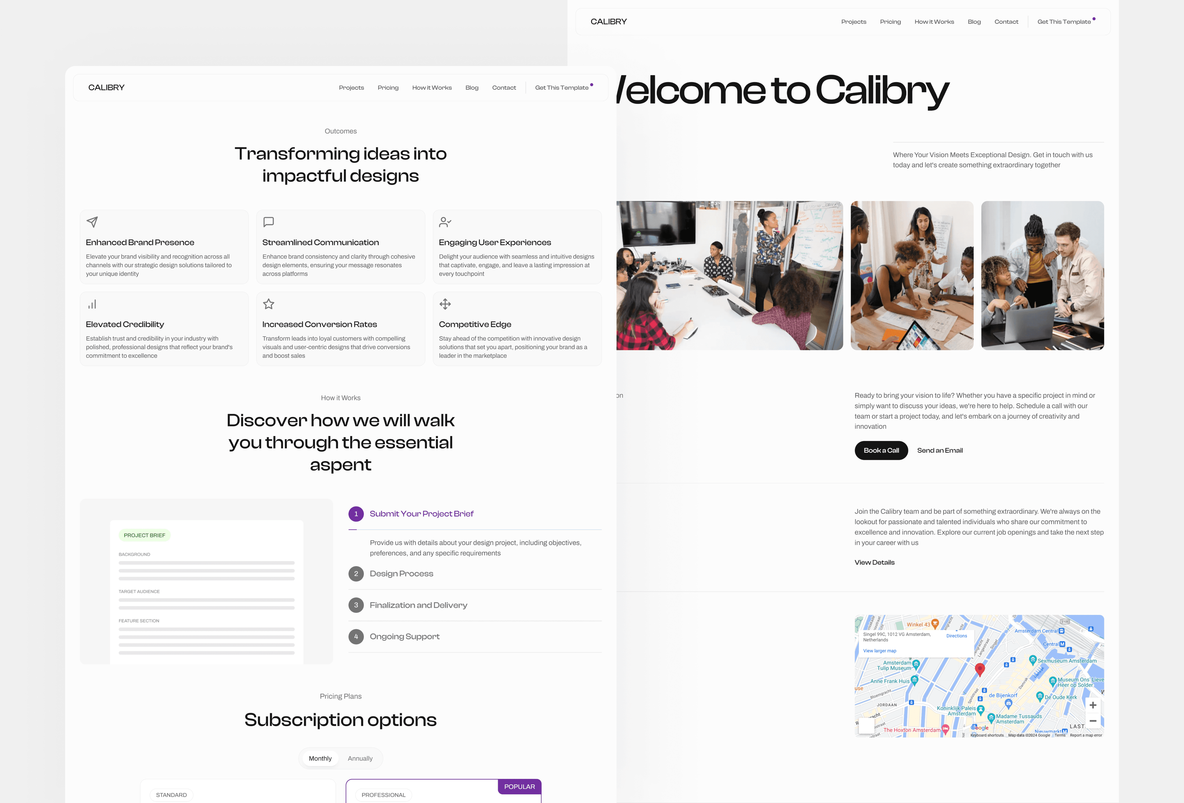 Calibry Framer template preview 4