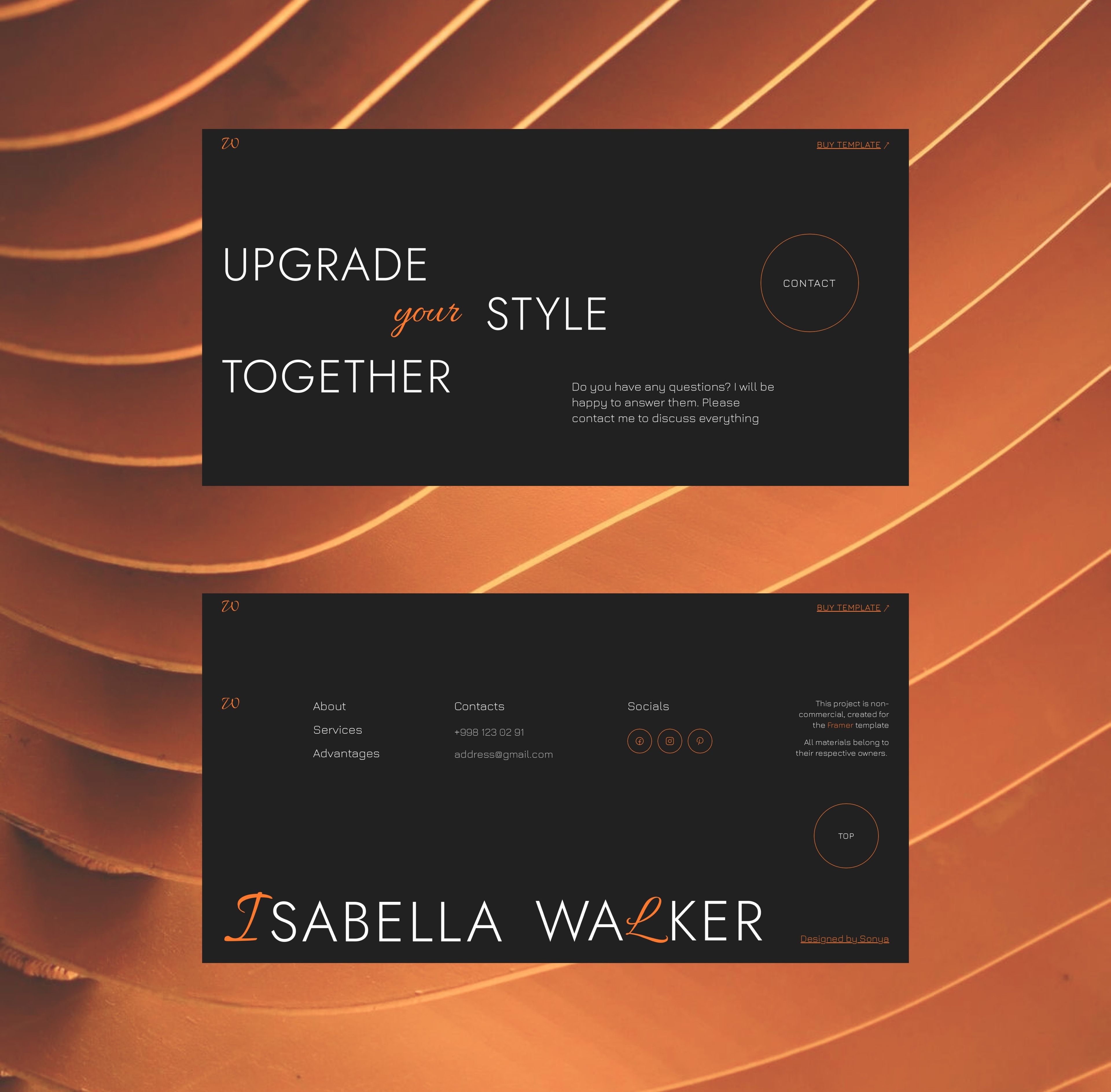 Isabella Framer template preview 4