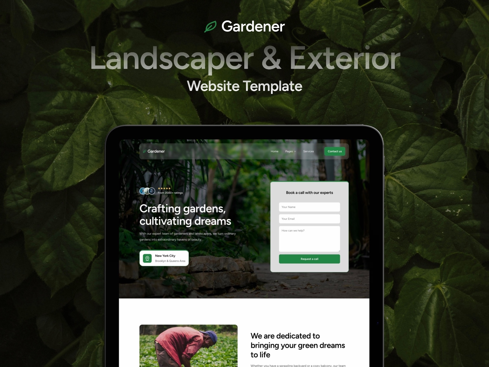 Gardener Framer template preview 1