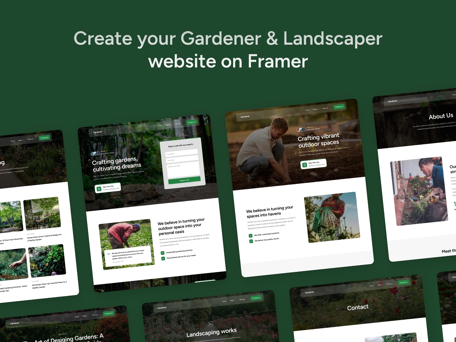 Gardener Framer template preview 3