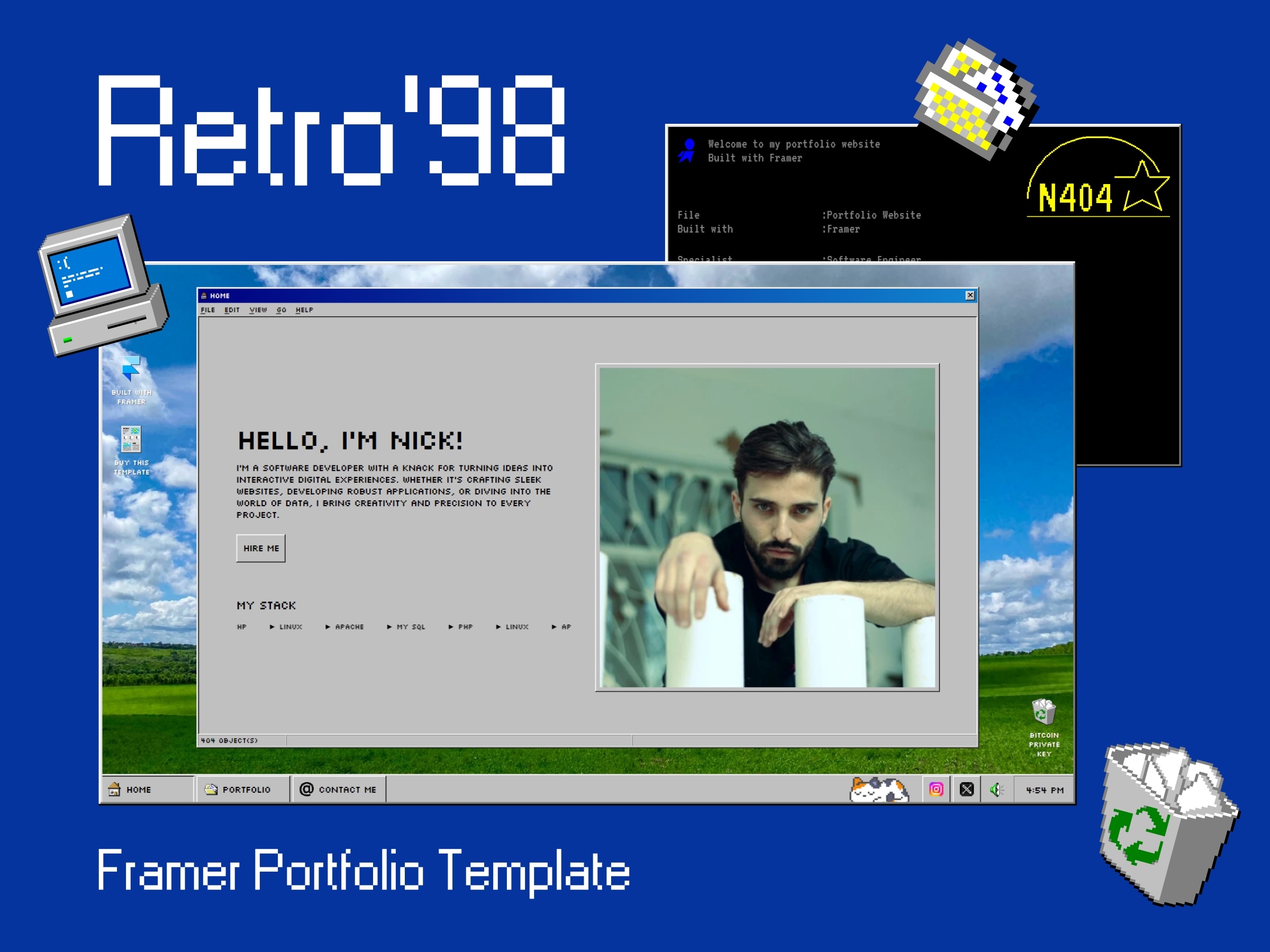 Retro'98 Framer template preview 1