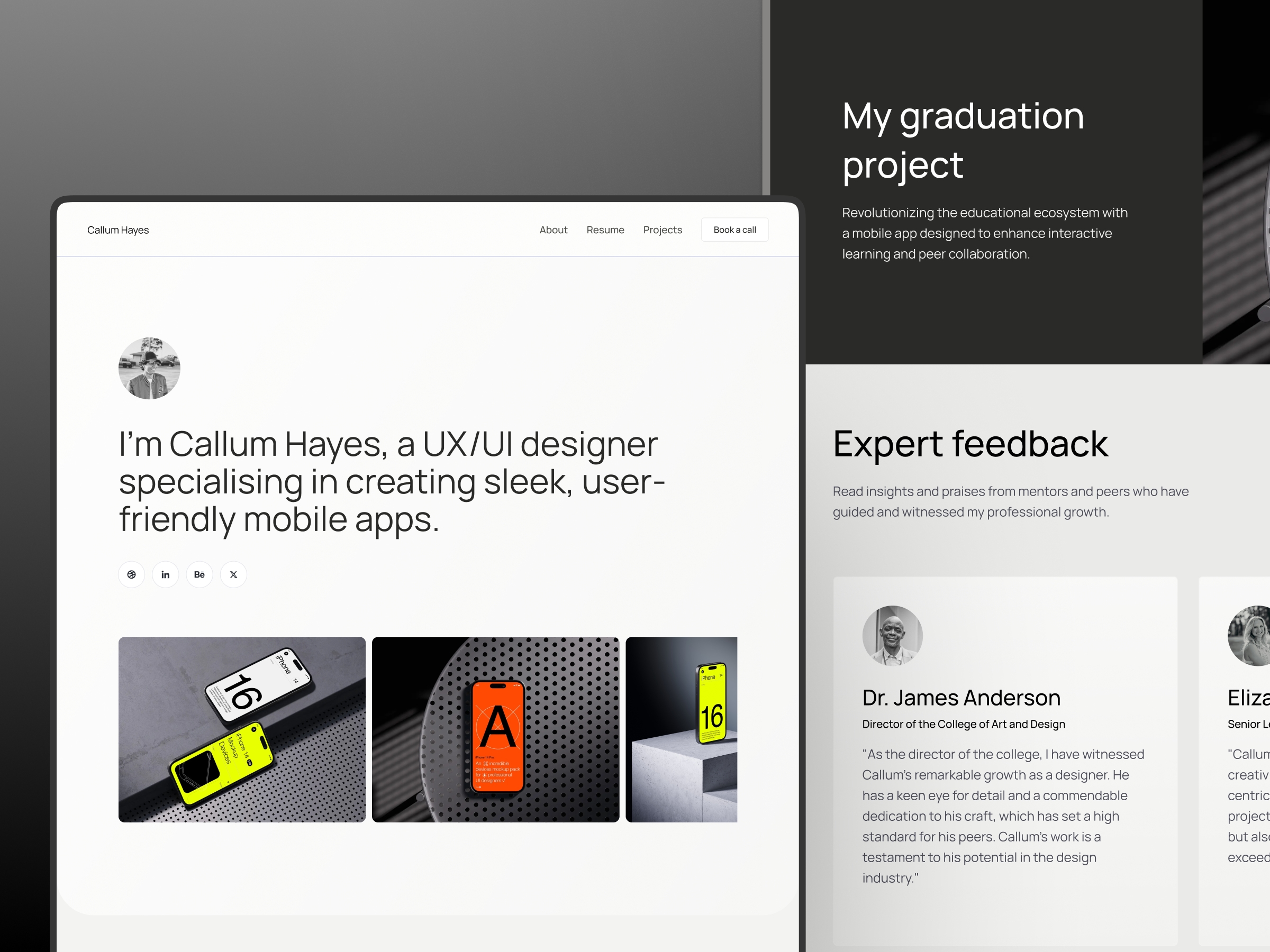 CallumHayes Framer template preview 2