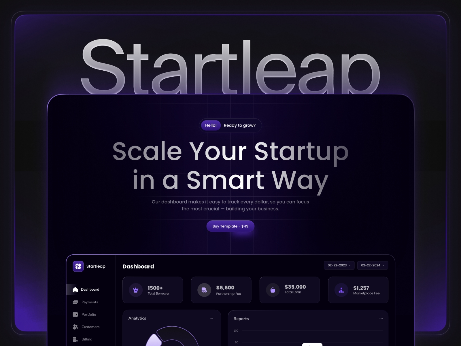 Startleap Framer template preview 1